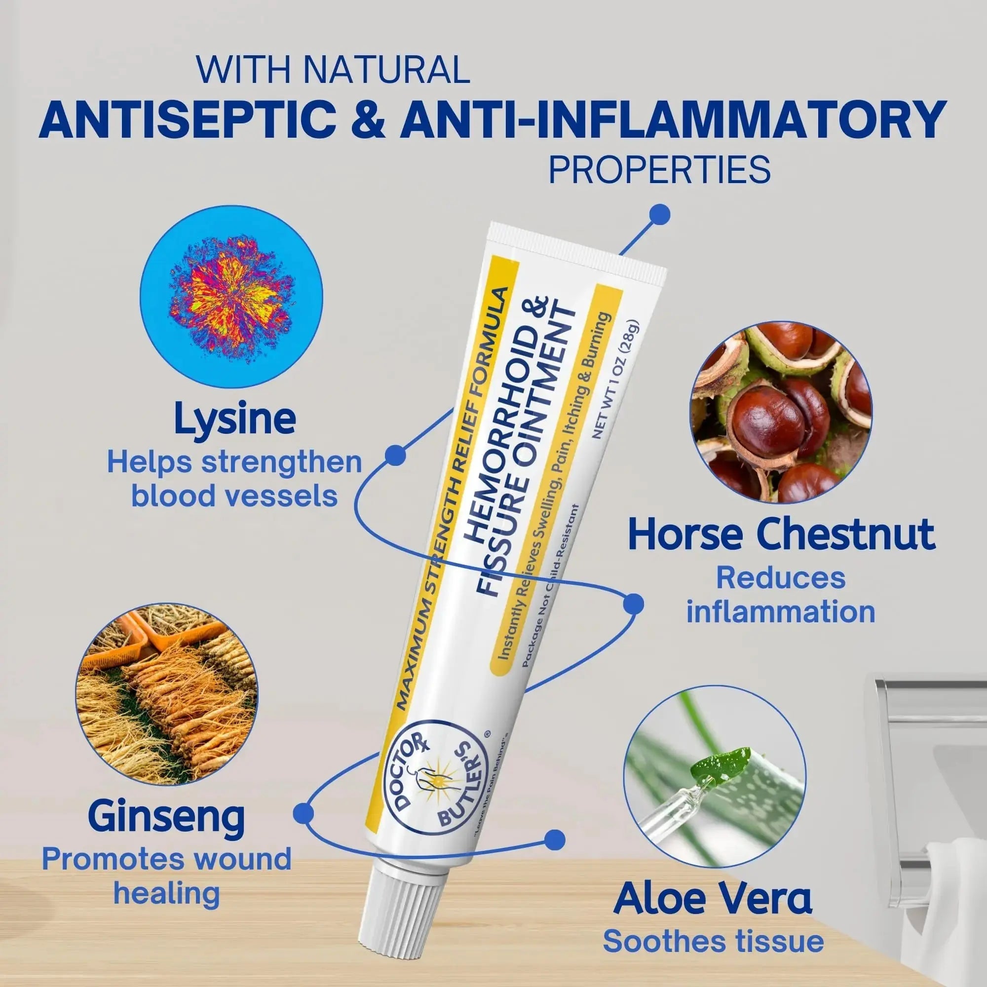 Doctor Butler’s Hemorrhoid & Fissure Ointment – Hemorrhoid Treatment and Hemorrhoid Cream with Lidocaine and Phenylephrine HCI for Fast Acting Relief of Pain, Swelling, Discomfort, and Itching (1 oz.) Doctor Butler'sAu supplements