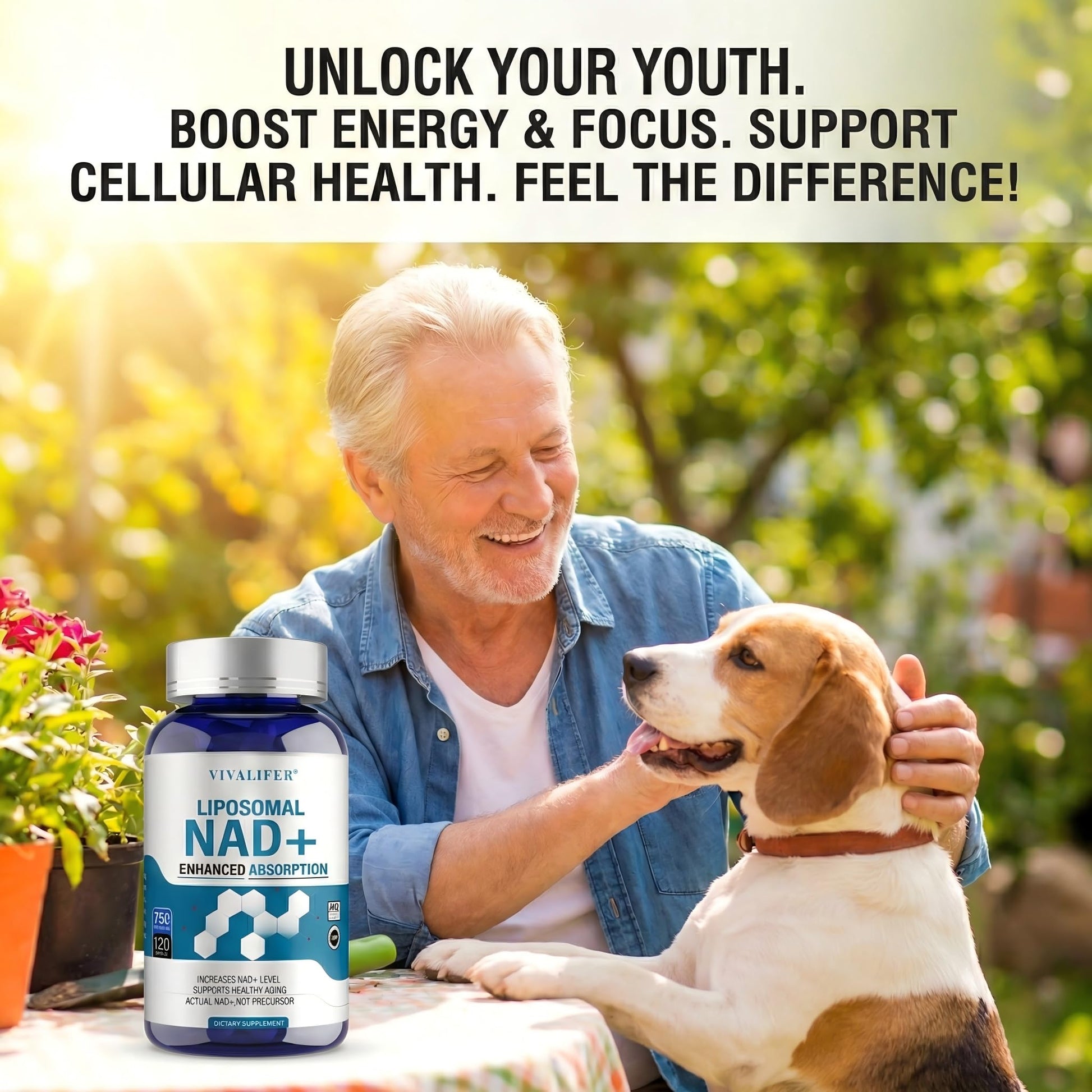 Liposomal NAD+ Supplement 750mg - 120 Capsules NMN Alternative Superior Absorption & Bioavailability -True Nicotinamide Adenine Dinucleotide for Cellular Energy, DNA Repair Support & Healthy Aging DQQIAu supplements