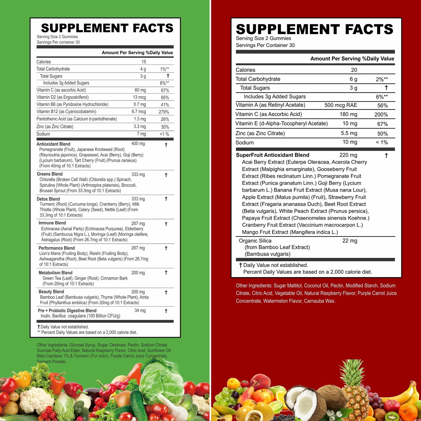 VITINITY Made with Real Fruit-Real Veggie Gummies-Superfood Vegetable Vitamin Sup VITINITYUS supplements