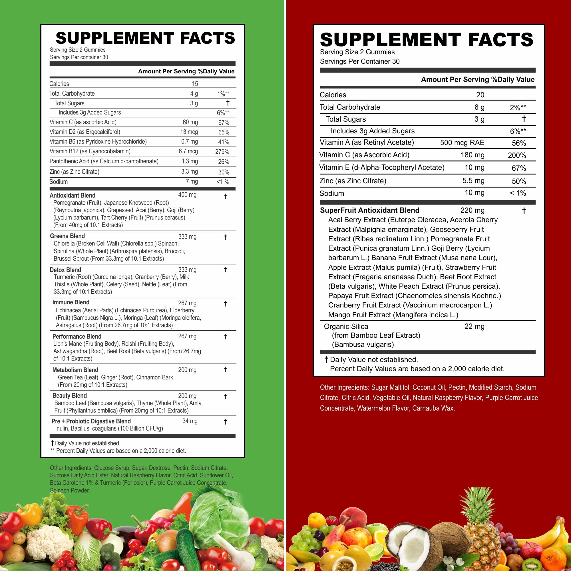 VITINITY Made with Real Fruit-Real Veggie Gummies-Superfood Vegetable Vitamin Supplement for Women,Men,Kids-Blend of Fruit and Greens for Daily Health.Fruits and Vegetables Supplements (30-Day Supply) VITINITYAu supplements