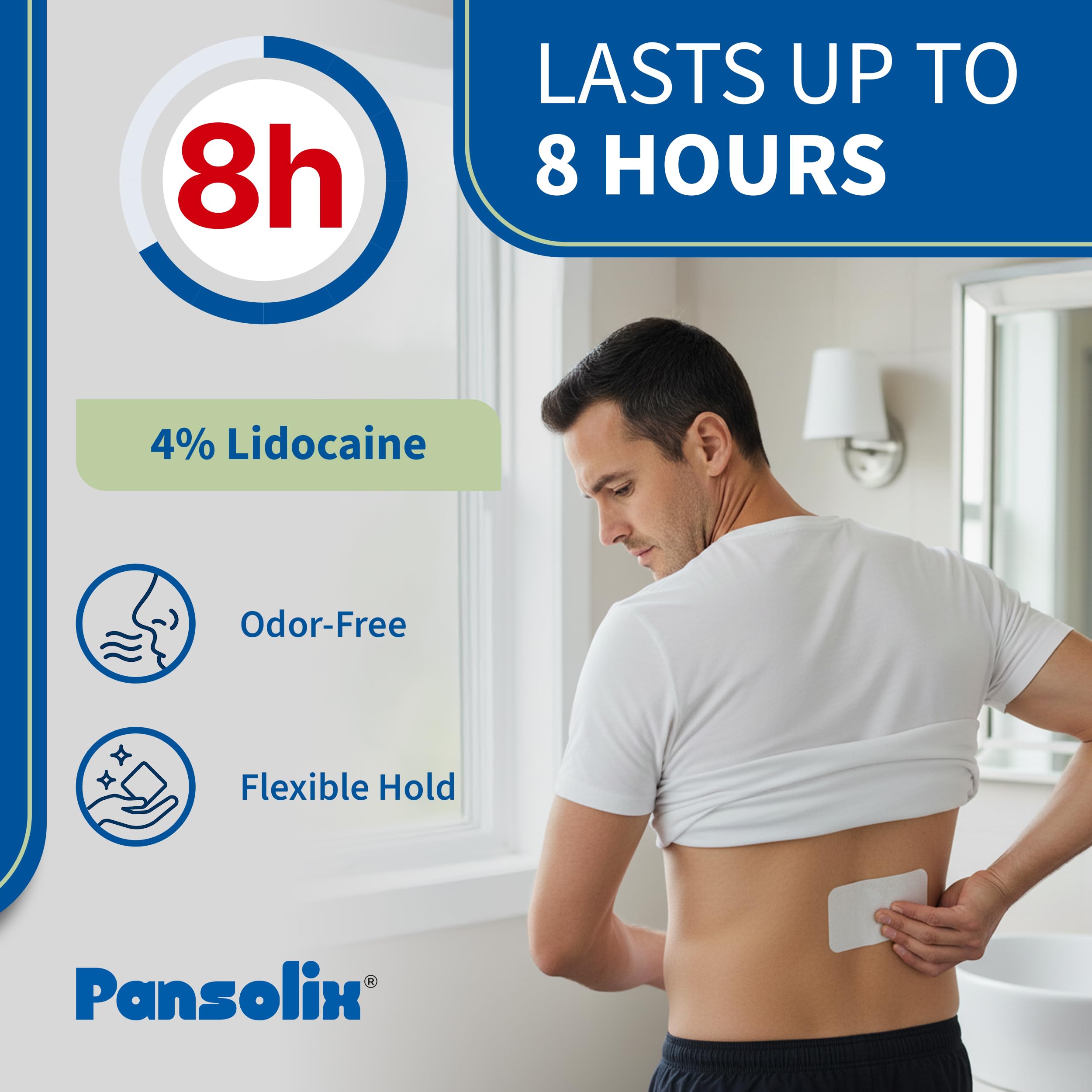 Pansolix Lidocaine Pain Relief Patches 4% | Topical Analgesic Patch | 10 x 14 cm | Skin Tone | Pack of 30 PansolixAu supplements