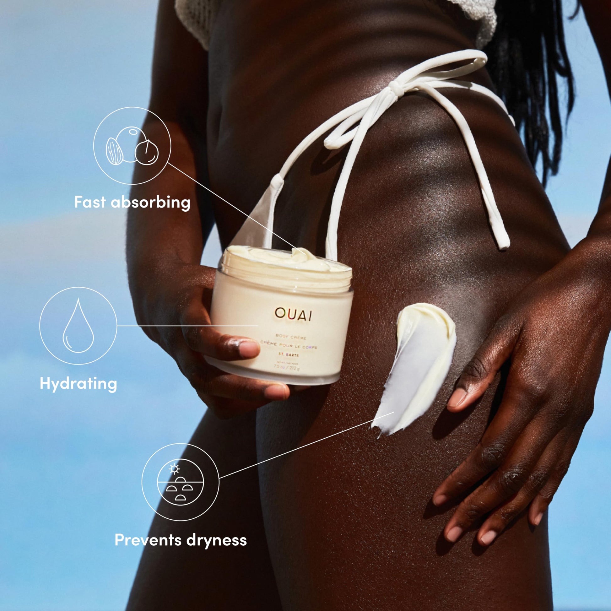 OUAI St. Barts Hair & Body Gift Set - Tropical-Scented Body Care for Women & Men - Includes Full Size Hydrating Body Cream & Deluxe Hair and Body Mist (2 Count) OUAIAu supplements