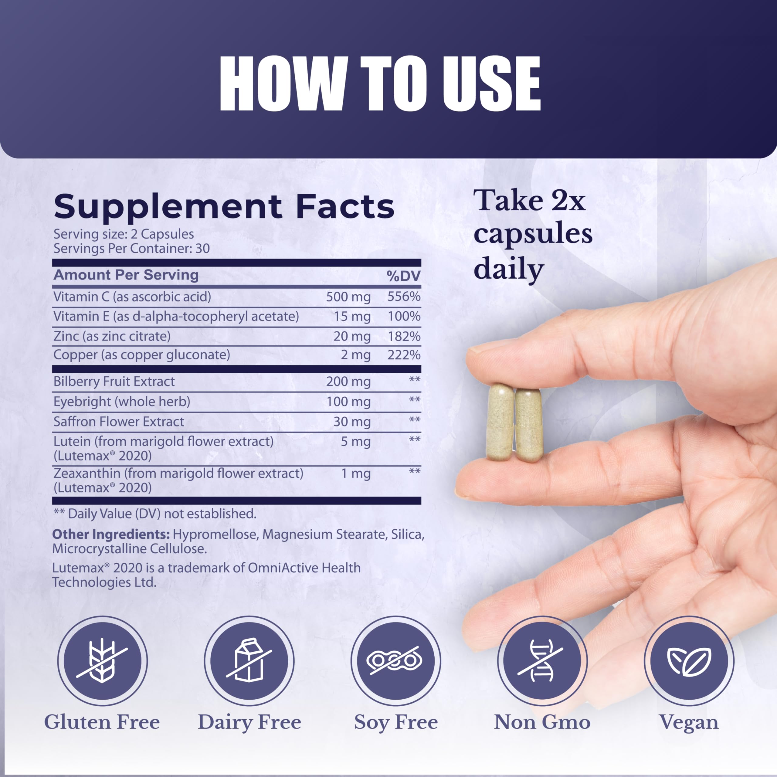 NATION HEALTH MD Vision Nutri Complex - Eye Vitamins with Lutein, Bilberry - Eye and Vision Health for Men & Women - 60 Capsules NATION HEALTH MDAu supplements