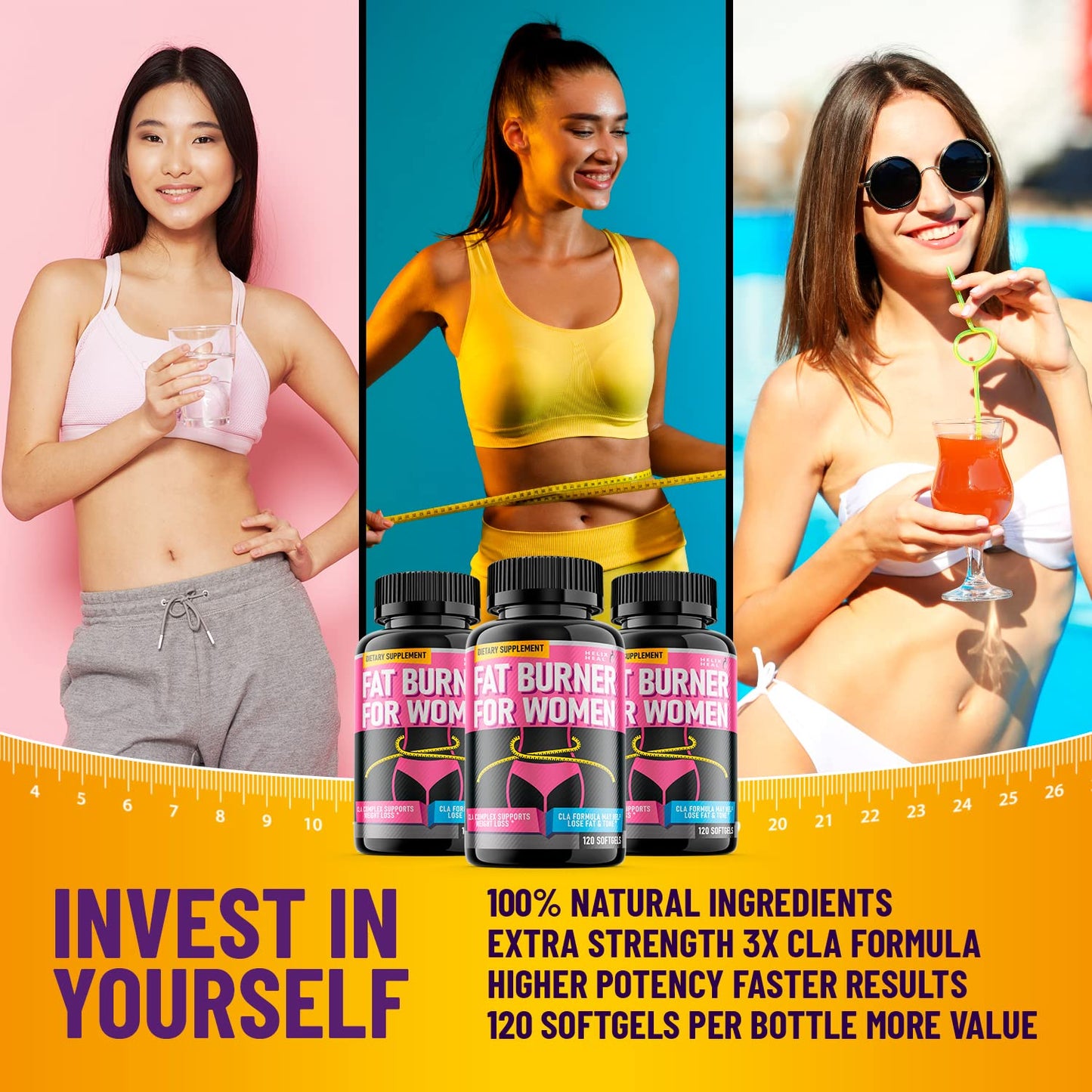 Helix Heal Belly Fat Burner for Women - Lose Stomach Fat w/Softgel Diet Pills for Weight Loss Helix HealUS supplements