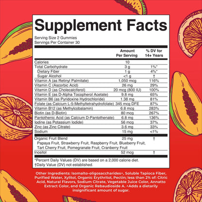 MaryRuth's Multivitamin Gummies for Men | Vitamin A, C, D, E, B6, B12, Biotin, Zinc | Energy Metabolism | Immunity | Bone Health | Cellular Health | Vegan | Non-GMO | Gluten & Sugar Free | 60 Count MARYRUTH'SUS supplements