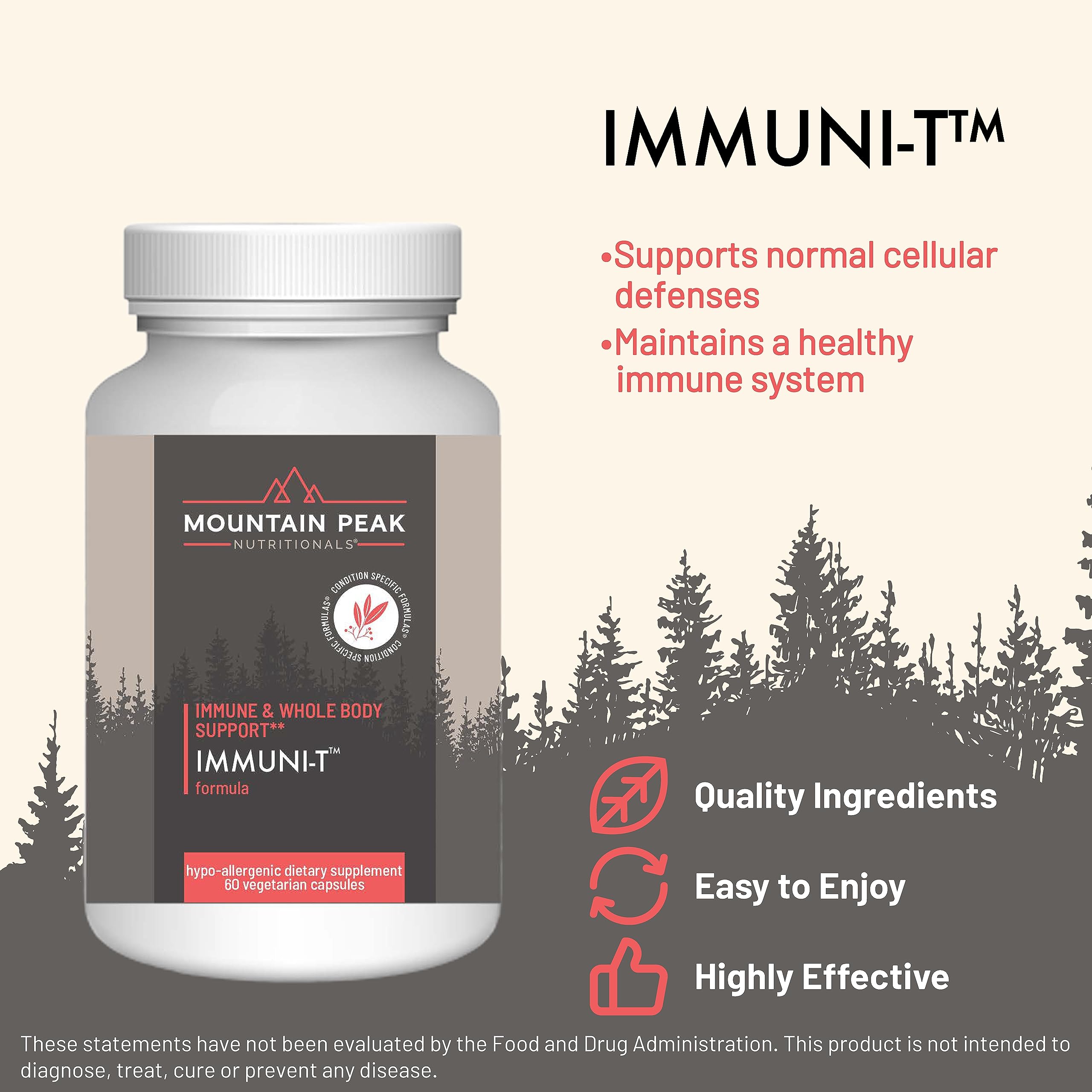Mountain Peak Nutritionals Immuni-T Advanced Immune Support Supplement - 4-in-1 Formula with Vitamin C, A, Zinc, & Mushroom Blend - Daily Wellness & Seasonal Defense (60 Vegetarian Capsules) Mountain Peak NutritionalsAu supplements