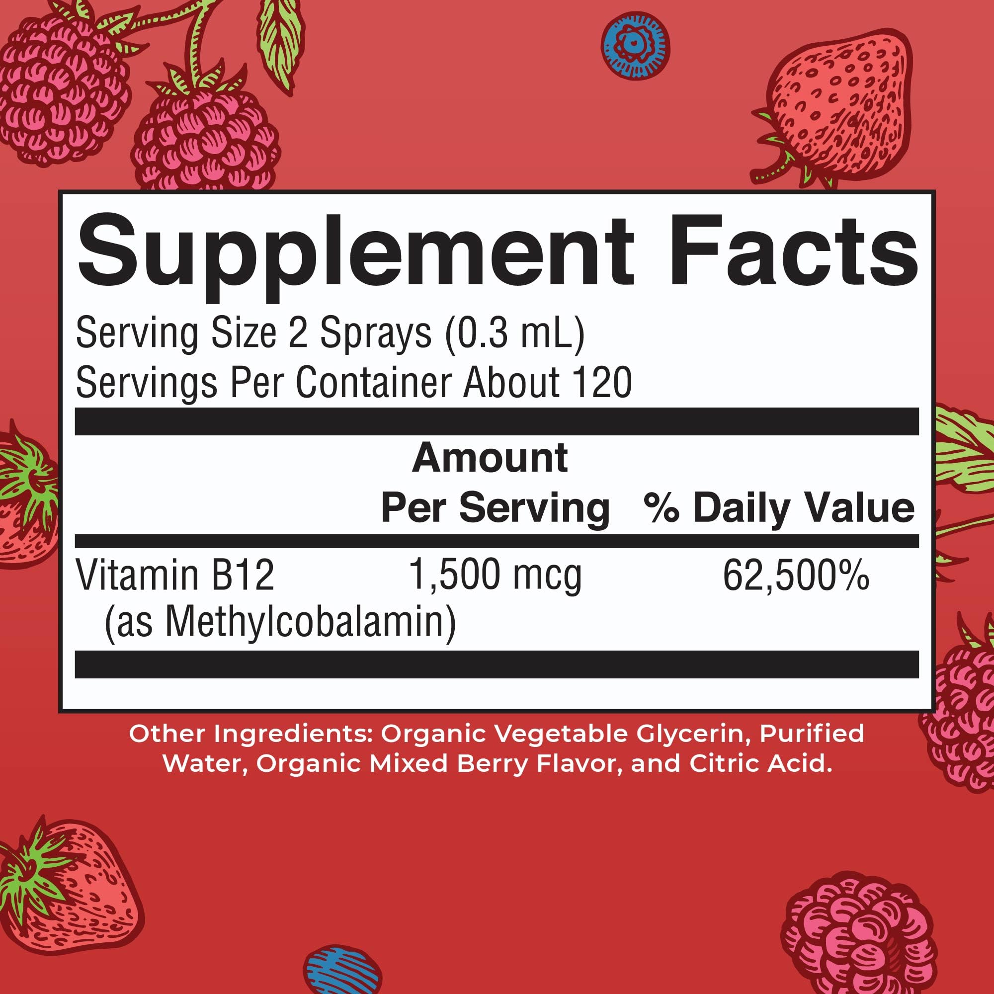 MaryRuth Organics Methyl B12 Spray | 1,500 mcg B12 Per Serving | Methylcobalamin | Energy Metabolism | Nervous System Support | Neuro Health | Vegan | Gluten Free | Sugar Free | 1 Fl Oz MARYRUTH'SUS supplements