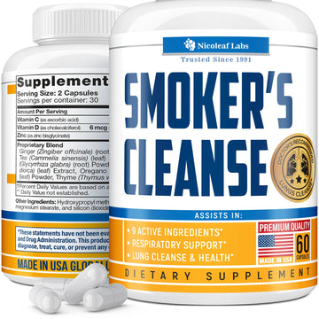 Smoker's Cleanse - Quit Smoking Aid & Respiratory Support - Made in USA NICOLEAF LABSUS supplements