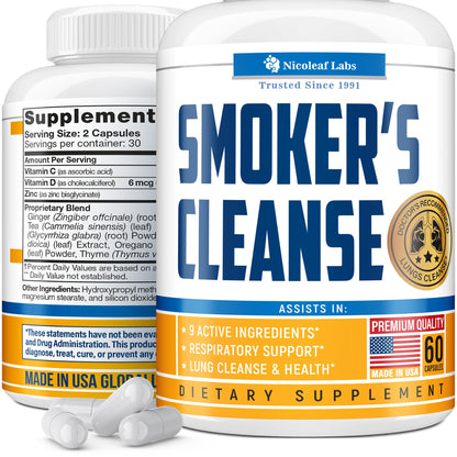 Smoker's Cleanse - Quit Smoking Aid & Respiratory Support - Made in USA NICOLEAF LABSUS supplements
