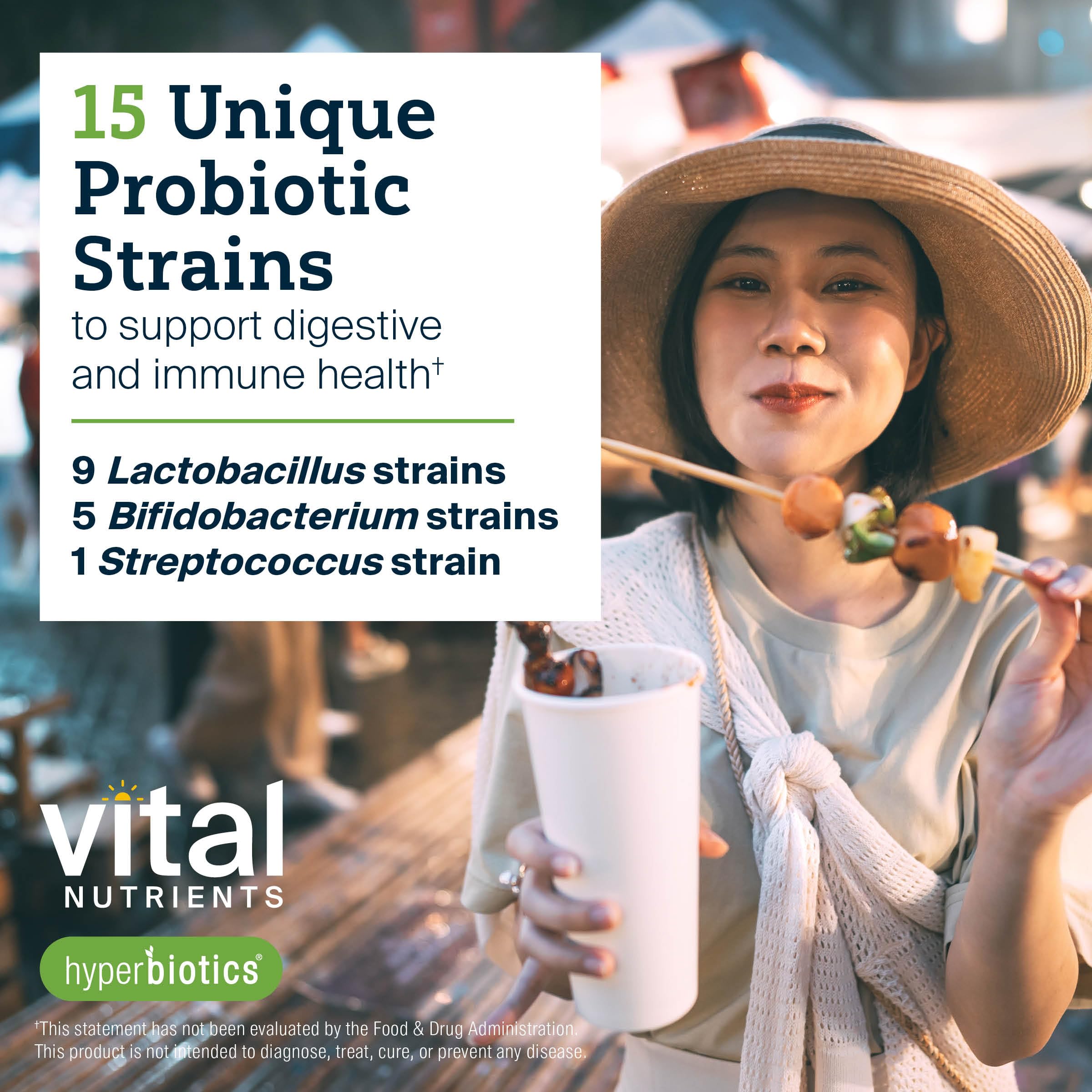 Hyperbiotics Vital Nutrients Pro-15 Advanced Probiotics for Women and Men | 15 Strains + Kiwifruit | Clinically Studied Daily Probiotics for Digestive Health, Gas, & Bloating | 60 Vegan Tablets HyperbioticsAu supplements