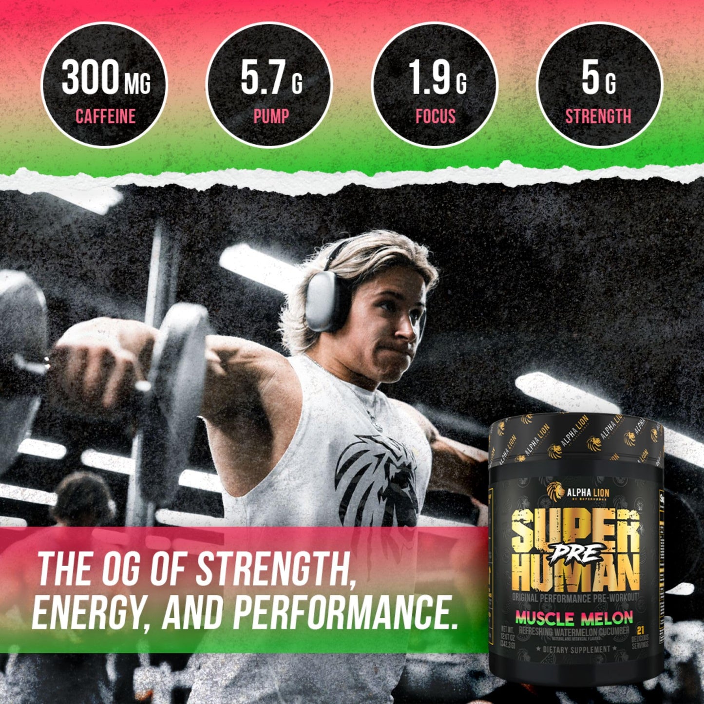 ALPHA LION Superhuman Pre Workout Powder, Beta Alanine, L-Taurine & Tri-Source ALPHA LIONUS supplements