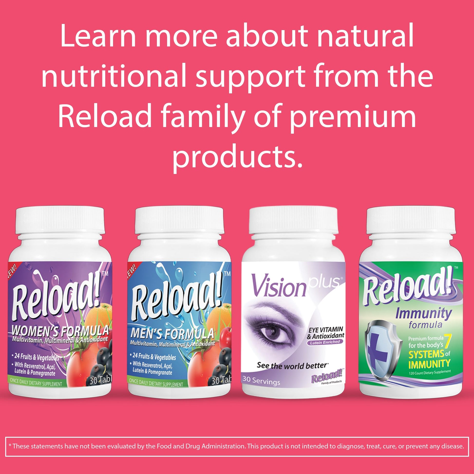 Reload! Women’s 50+ Multivitamin, Multimineral & Antioxidant – with Resveratrol, Acai, Lutein, Cranberry, Pomegranate & 25 Fruits & Vegetables – Once Daily Tablets – 30 Count Reload!Au supplements