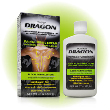 Dragon Numbing Cream Lidocaine 4% Maximum Strength Numbing Cream, Topical analgesic with Lidocaine for Muscle Relief, Pain Cream for Knees and Feet, 2.7 Oz DRAGONAu supplements