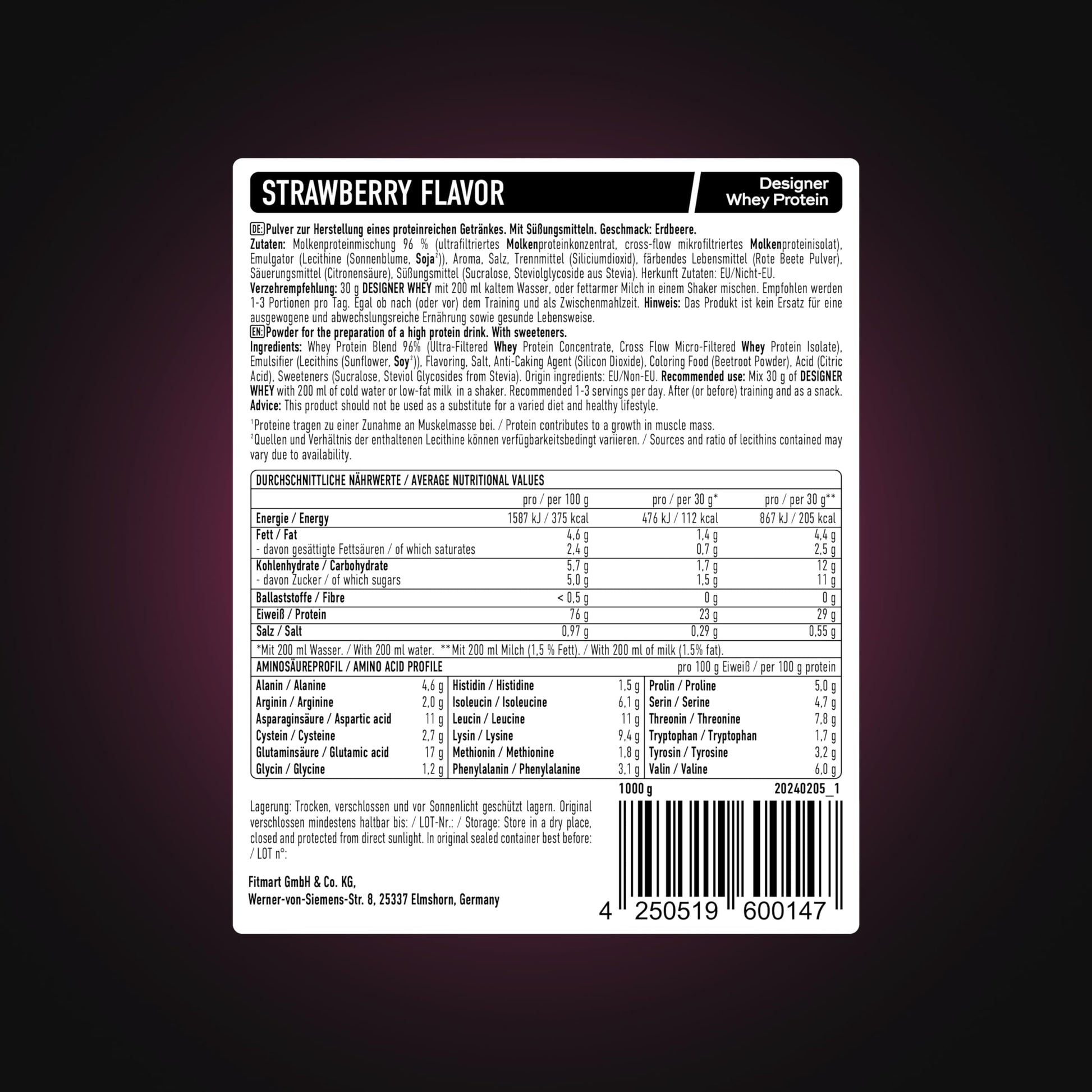 ESN Designer Whey Protein Powder, Strawberry, 1000 g, 2.2 lbs, 33 Servings ESNAu supplements