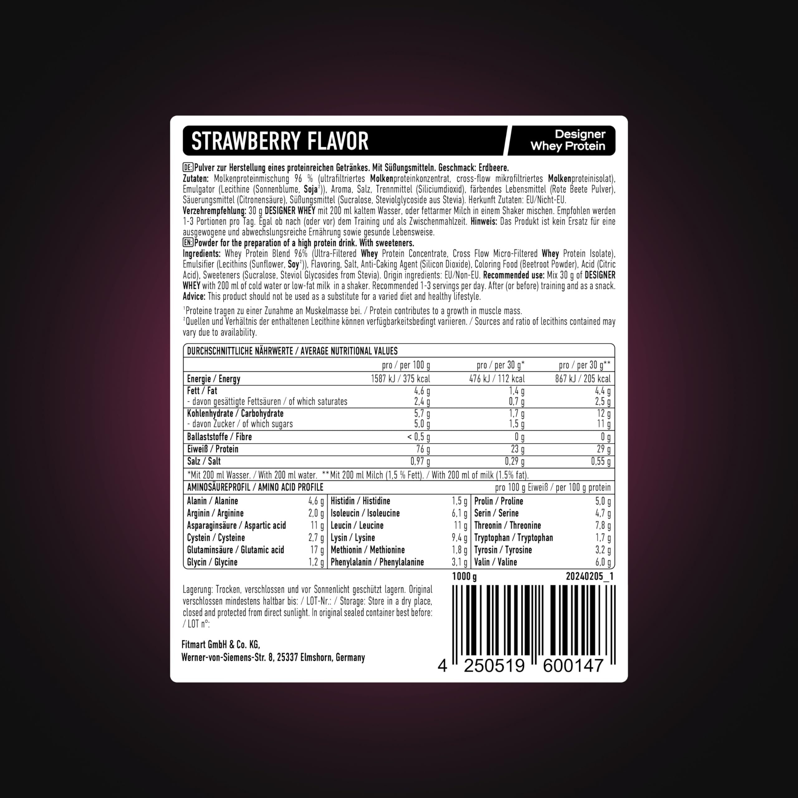 ESN Designer Whey Protein Powder, Strawberry, 1000 g, 2.2 lbs, 33 Servings ESNAu supplements