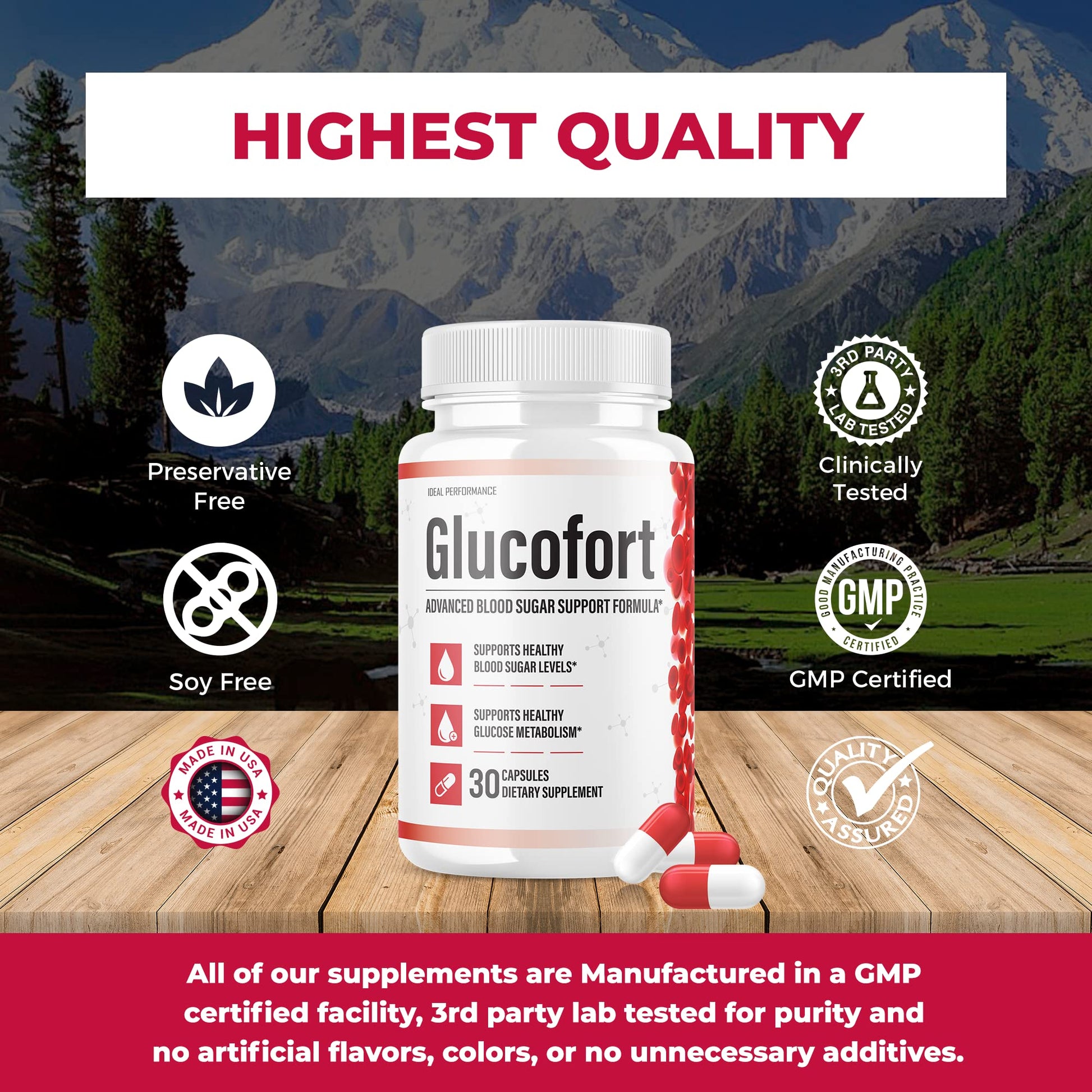 IDEAL PERFORMANCE (Official) Glucofort Supplement Support Formula (3 Pack) IDEAL PERFORMANCEAu supplements