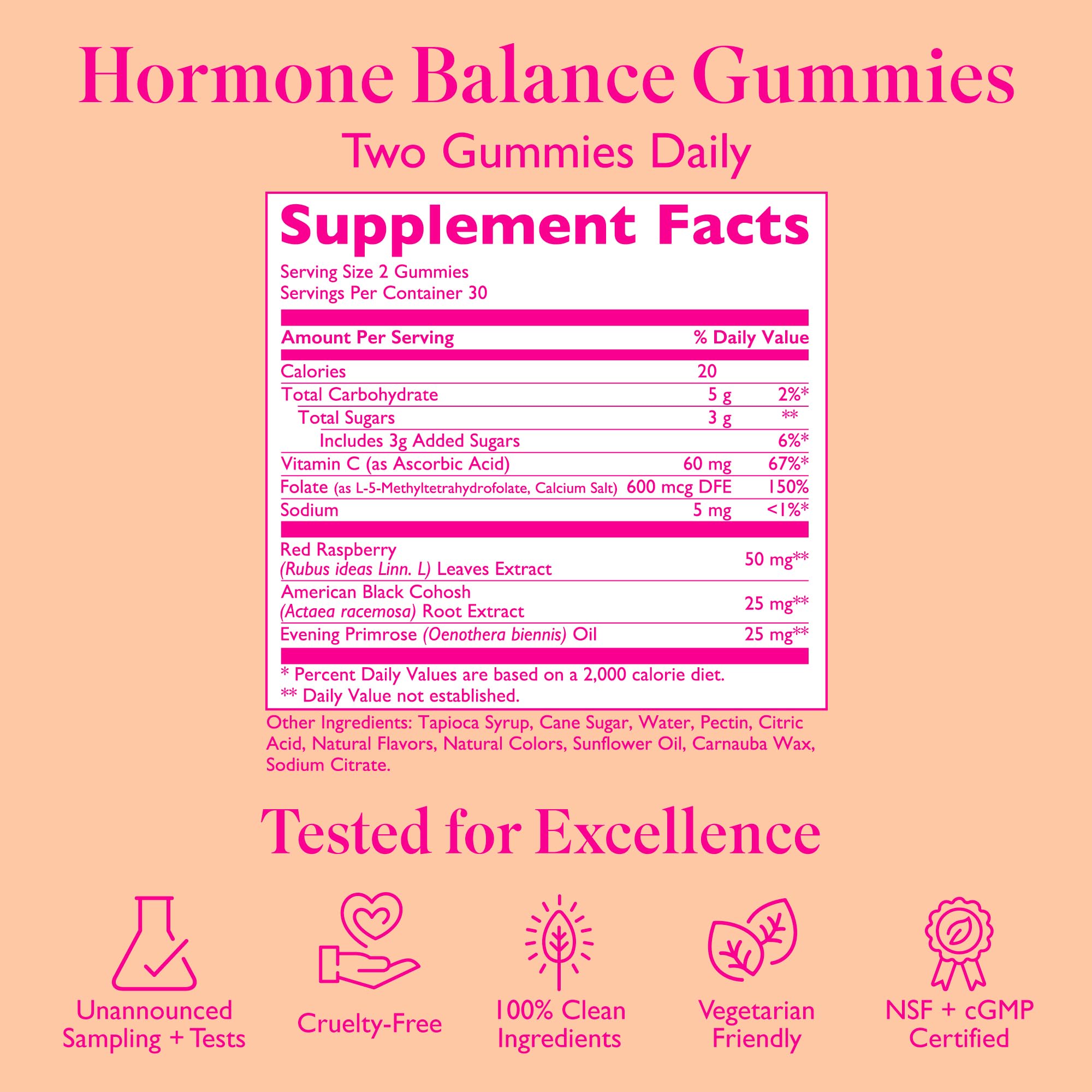 Amy Suzanne Hormone Balance Gummies for Women - Hormone Harmony for Mood, Energy, Bloating - Hormonal PMS, Perimenopause & Menopause Support - Red Raspberry Leaf & Black Cohosh - 60 Gummy Supplements Amy SuzanneAu supplements