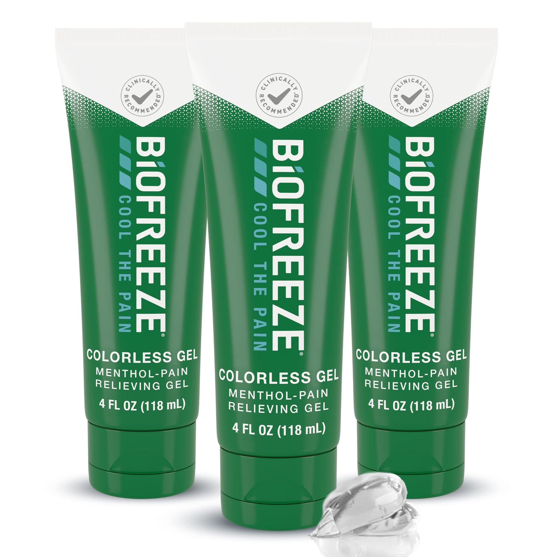 Biofreeze Pain Relief Gel for Knee, Neck, Hip, Joint, Shoulder, & Simple Backache, Arthritis Pain Reliever, Sore Muscle Relief, Colorless Menthol Gel 4 Fl Oz (Pack of 3) BiofreezeAu supplements