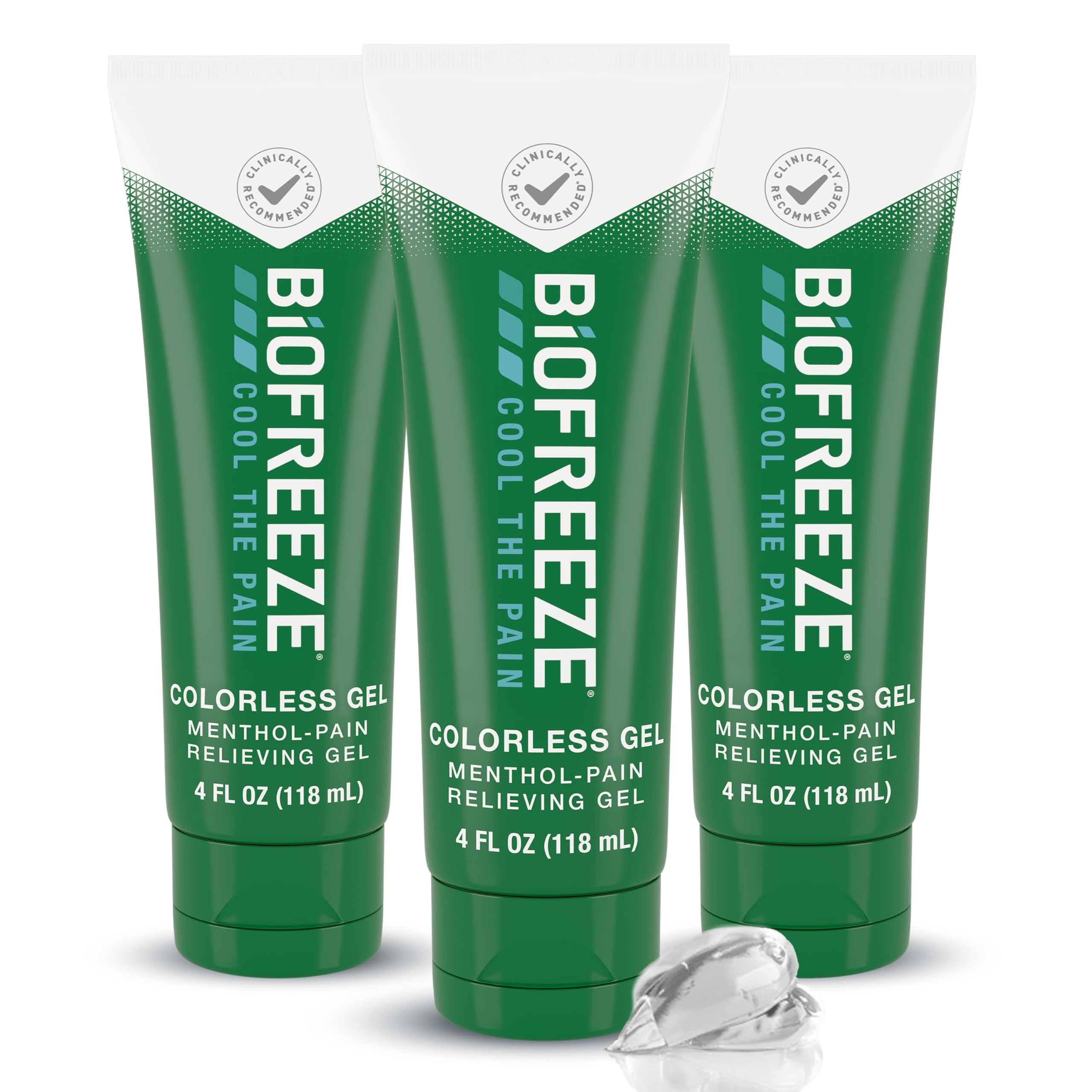 Biofreeze Pain Relief Gel for Knee, Neck, Hip, Joint, Shoulder, & Simple Backache, Arthritis Pain Reliever, Sore Muscle Relief, Colorless Menthol Gel 4 Fl Oz (Pack of 3) BiofreezeAu supplements