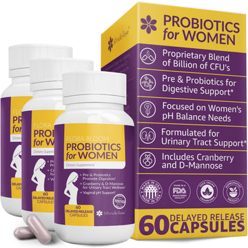 Probiotics for Women- 3 Pack(180 Capsules) - Ultimate Flora Bloom Probiotic Supplement for Women Intimate RoseAu supplements
