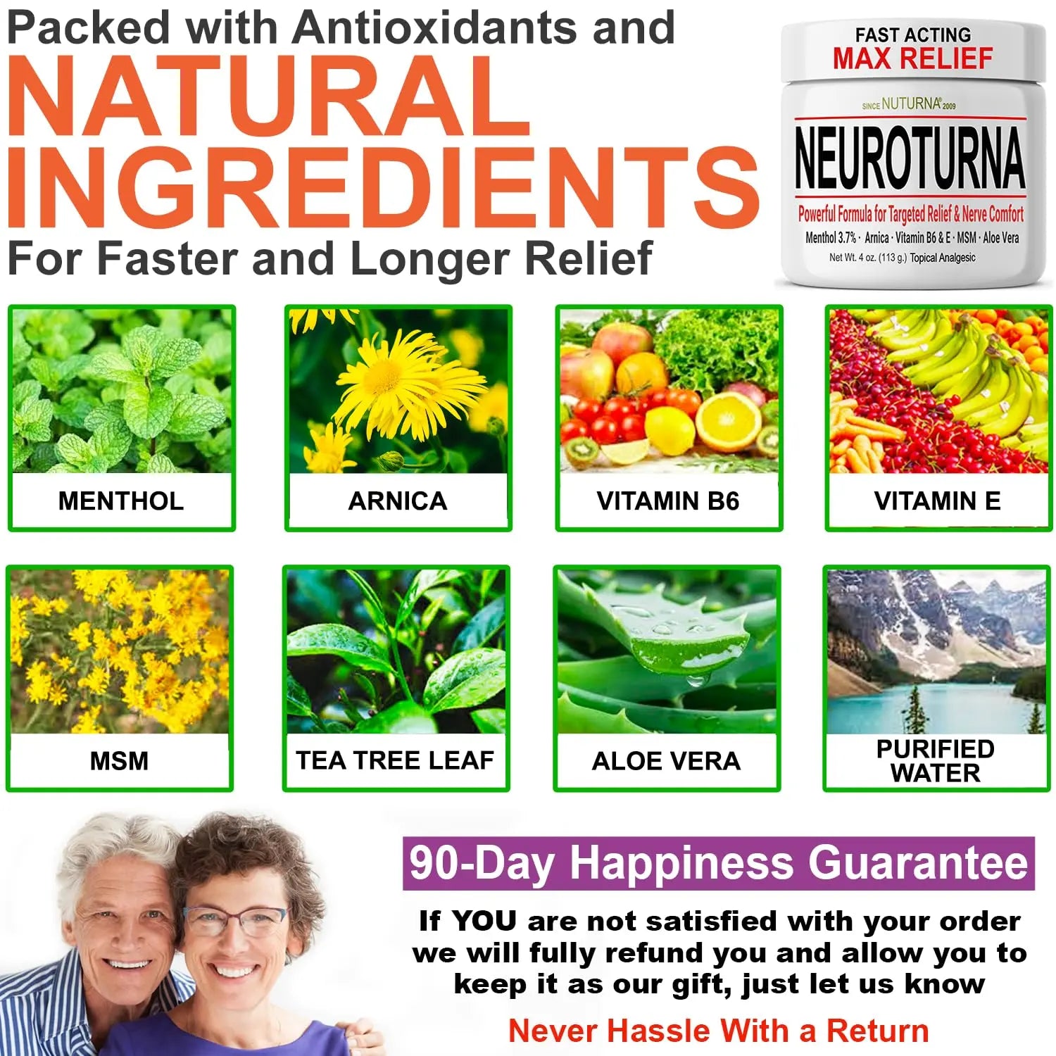 Neuropathy Nerve Cream - Fast Acting for Feet Hands Legs Toes - Ultra Strength Menthol, Arnica, Aloe Vera, MSM, Natural Soothing Nerve Comfort - Extra Large 8 oz NuturnaAu supplements