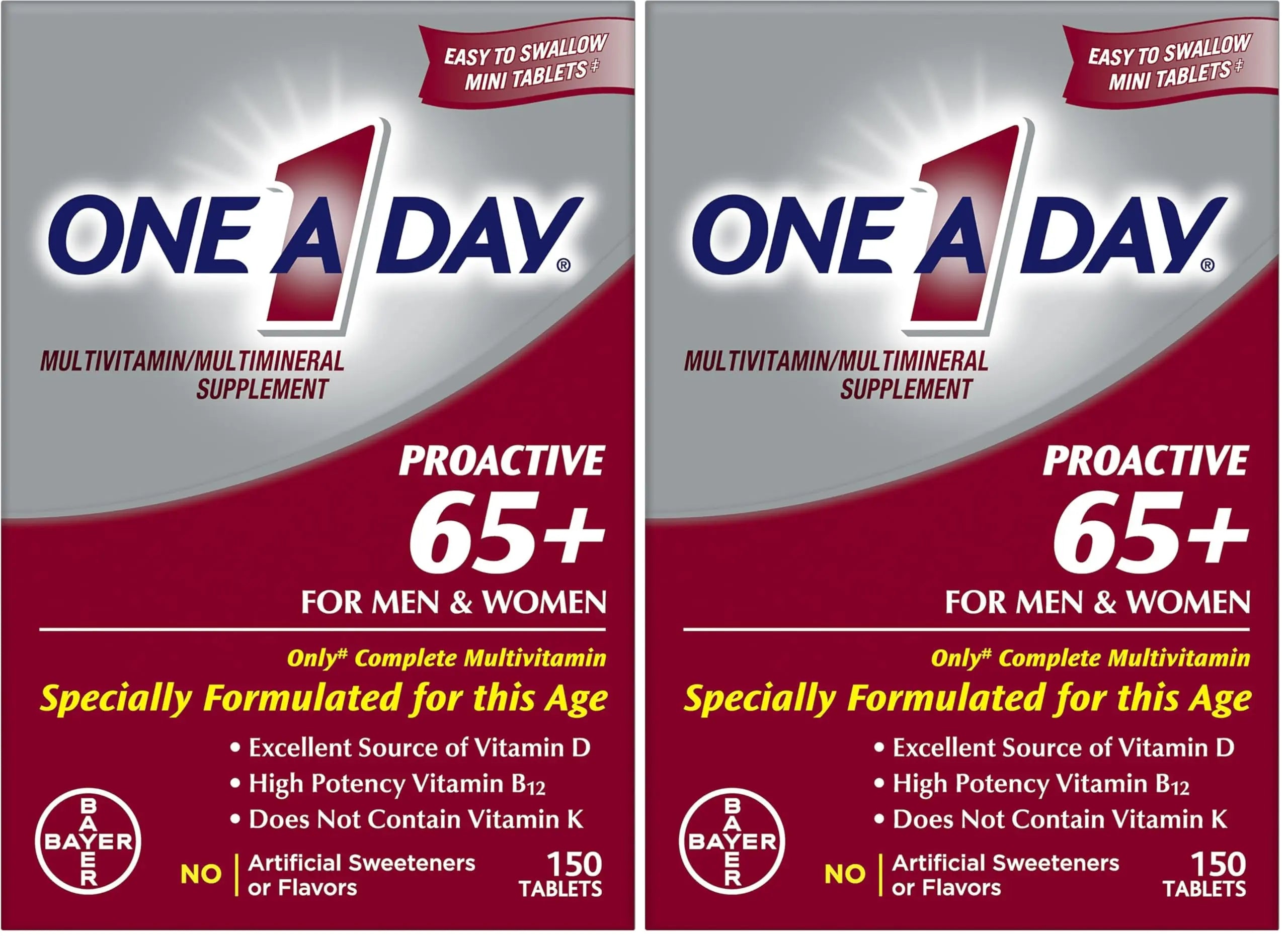 ONE A DAY Proactive 65+, Mens & Womens Multivitamin, Supplement with Vitamin A, Vitamin C, Vitamin D, and Zinc for Immune Health Support ONE A DAYAu supplements