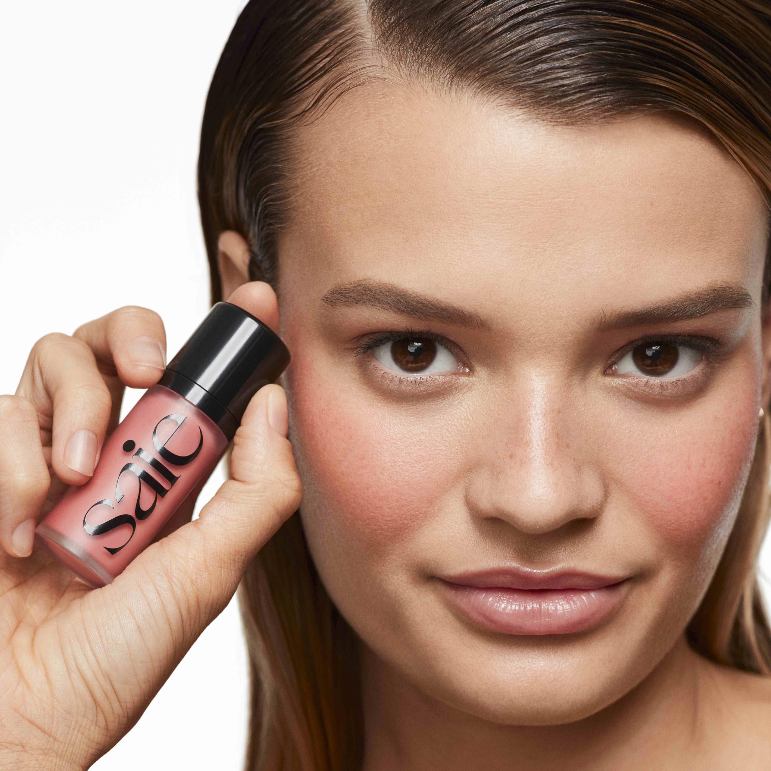 Saie Dew Liquid Blush for Cheeks - Hydrating Cream Blush Stick with a Blendable + Buildable Formula - Skincare Infused Dewy Cheek Tint for a Natural Flush - Glowy Makeup Essential - Sweetie (.40 oz) SaieAu supplements