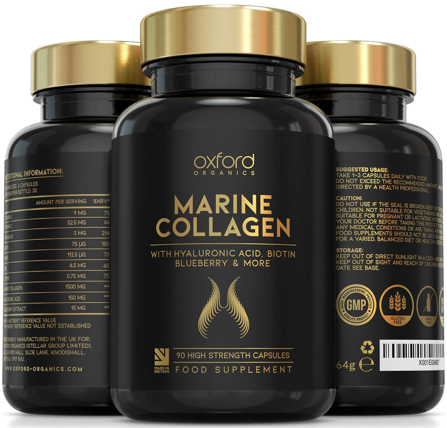 Advanced Marine Collagen Capsules | 1735mg Superfood & Vitamin Boosted Complex for Glowing Hair, Skin & Nails Oxford OrganicsUS supplements
