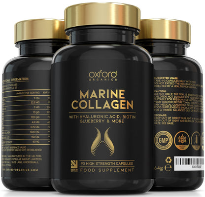 Advanced Marine Collagen Capsules | 1735mg Superfood & Vitamin Boosted Complex for Glowing Hair, Skin & Nails Oxford OrganicsUS supplements