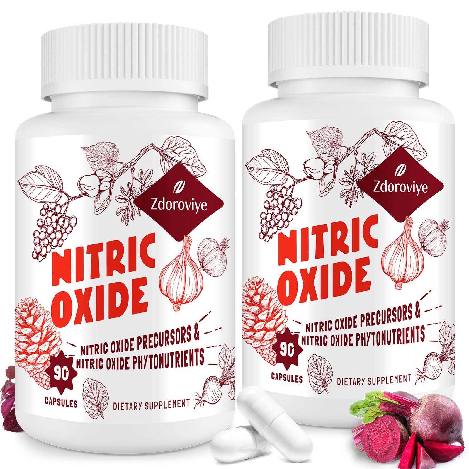 Zdoroviye Nitric Oxide Supplement for Men, 90 Capsules (2 Pack) ZdoroviyeAu supplements