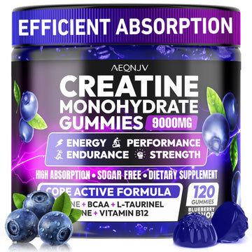 AEQNJV Creatine Gummies Monohydrate Complex for Men & Women, 9000MG Creatine Pre-Workout Supplement Enhance Muscle Strength Recovery Cognitive Health & Memory, 120 Gummies Sugar Free Vegan Non-GMO AEQNJVAu supplements
