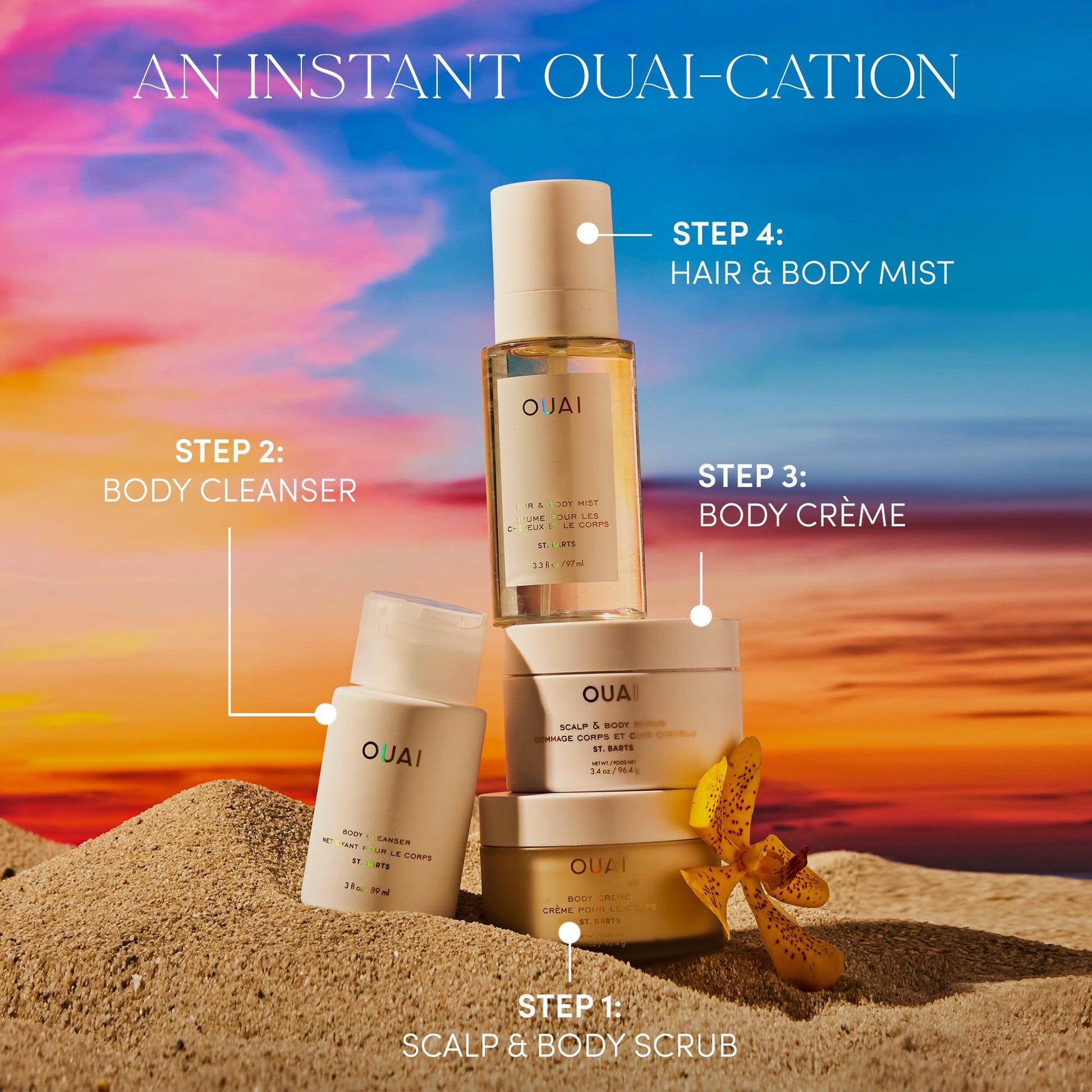 OUAI Body Creme, St. Barts Travel Size - Hydrating Whipped Body Cream with Cupuaçu Butter, Coconut Oil & Squalane - Softens Skin & Delivers Radiant Glow - Sulfate-Free Skin Care (3.4 oz) OUAIAu supplements