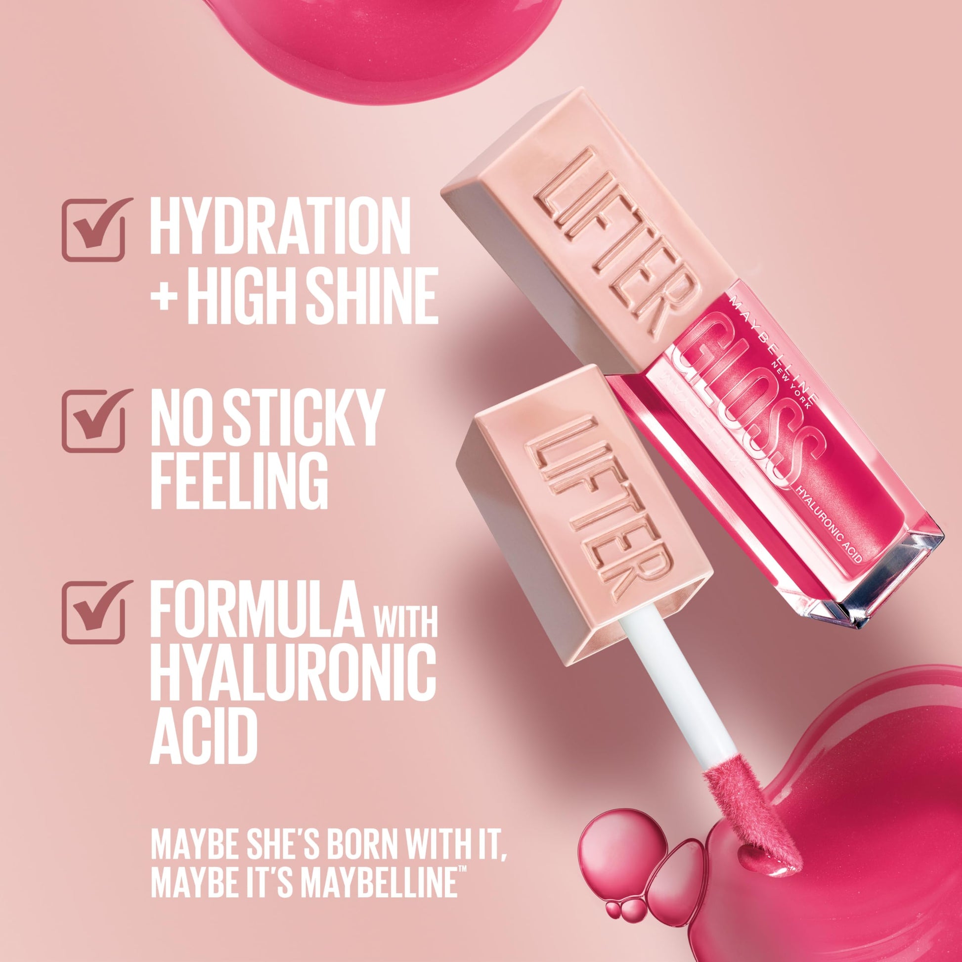 Maybelline Lifter Gloss, Hydrating Lip Gloss with Hyaluronic Acid, High Shine for Plumper Looking Lips, Opal, Pink Neutral, 0.18 Ounce MAYBELLINEAu supplements