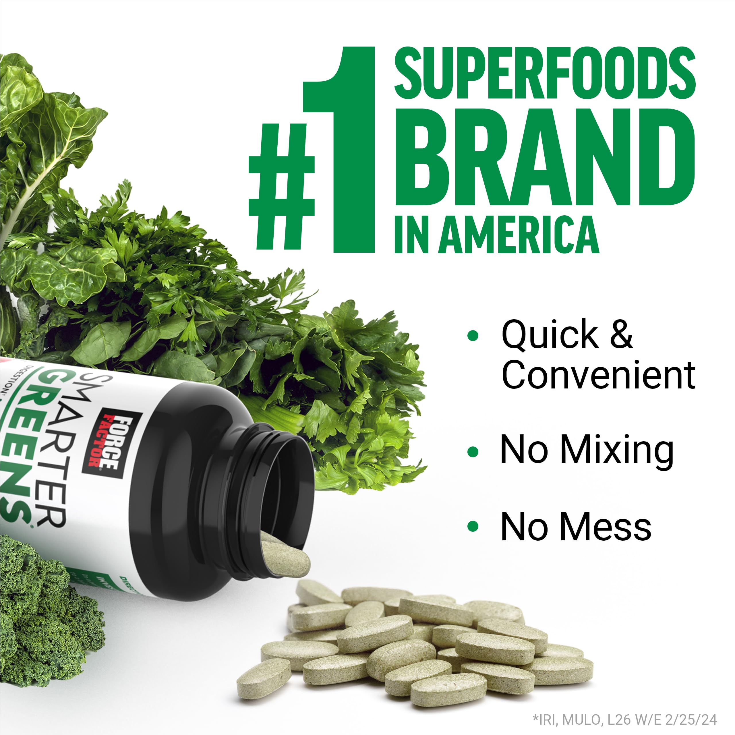 FORCE FACTOR Smarter Greens Tablets, Greens Supplement with 25+ Superfoods and Antioxidants to Improve Digestion, Reduce Stress, Strengthen Immunity, and Support Metabolism, 90 Tablets Force FactorAu supplements