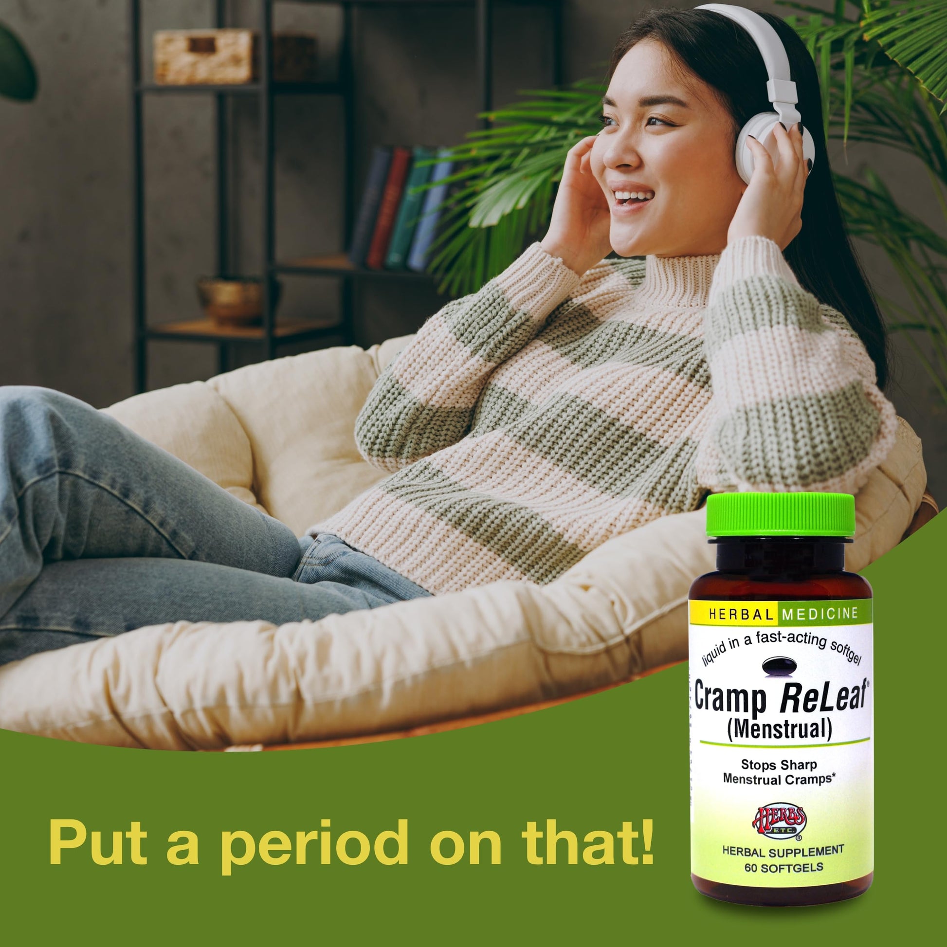 Herbs Etc. Cramp ReLeaf (Menstrual) - Abdominal Muscle Support - Herbal Supplement to Aid Menstrual Health - Period Cramp Support with Black Haw, Cramp Bark and Bethroot - 60 Softgels (60 Servings) Herbs Etc.Au supplements