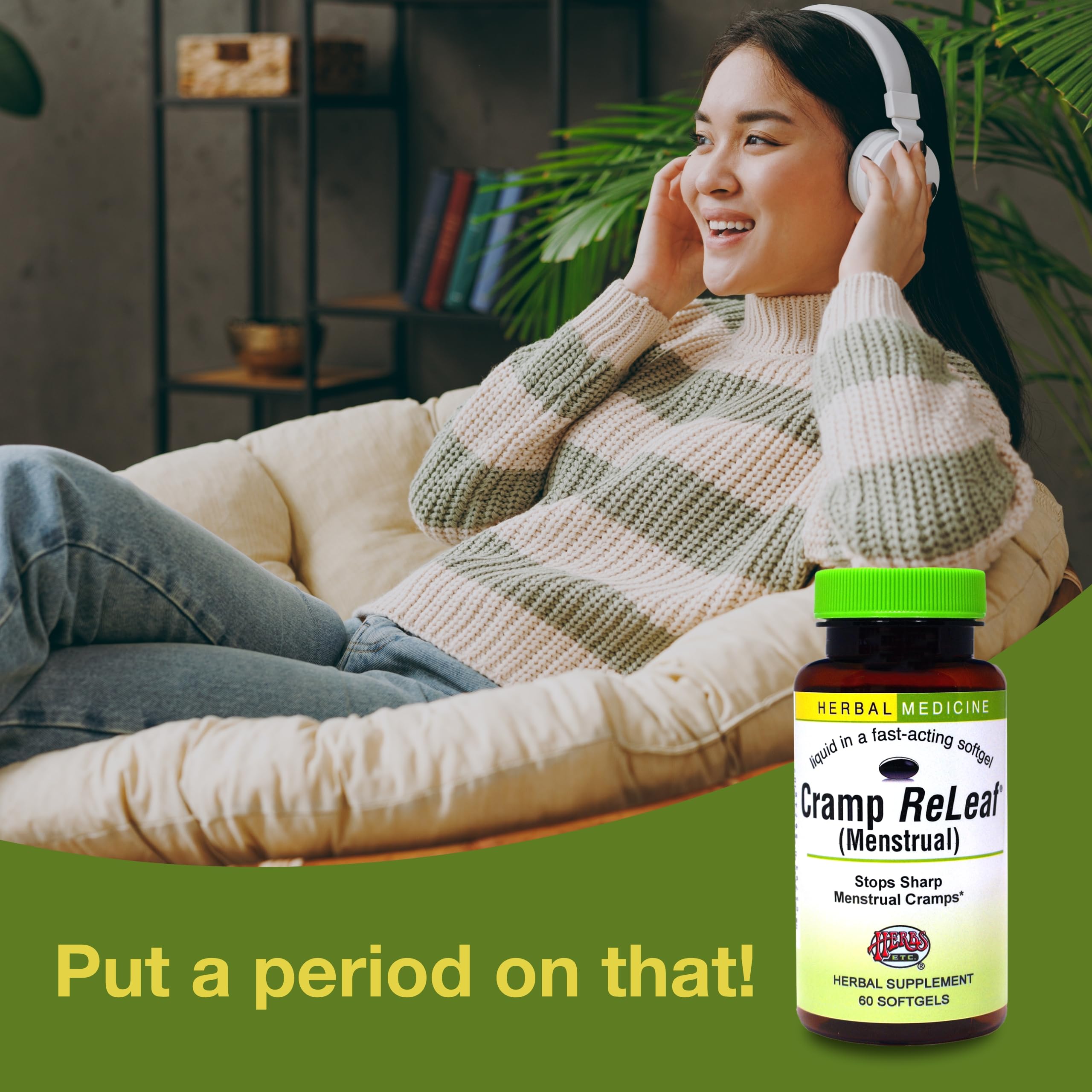 Herbs Etc. Cramp ReLeaf (Menstrual) - Abdominal Muscle Support - Herbal Supplement to Aid Menstrual Health - Period Cramp Support with Black Haw, Cramp Bark and Bethroot - 60 Softgels (60 Servings) Herbs Etc.Au supplements