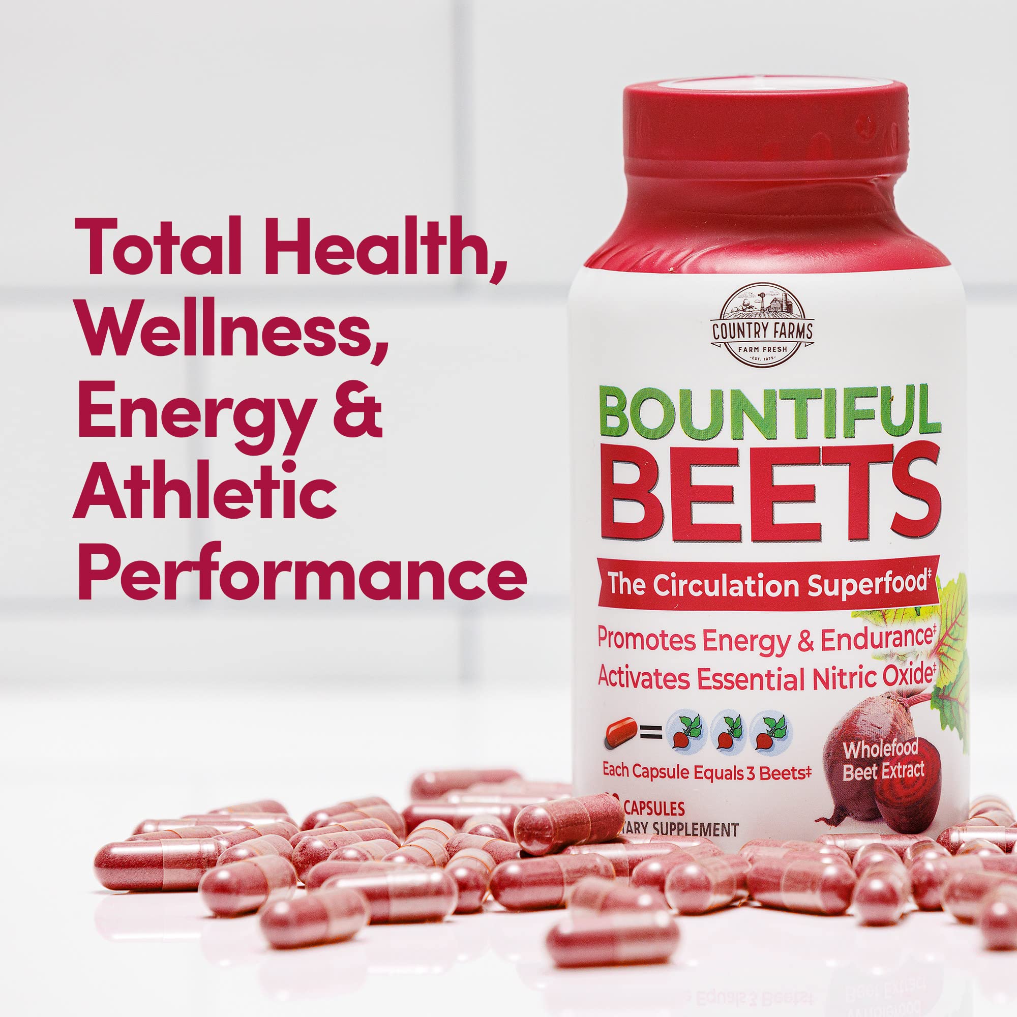COUNTRY FARMS Bountiful Beets Root Capsules, Wholefood Beet Extract Superfood COUNTRY FARMSAu supplements