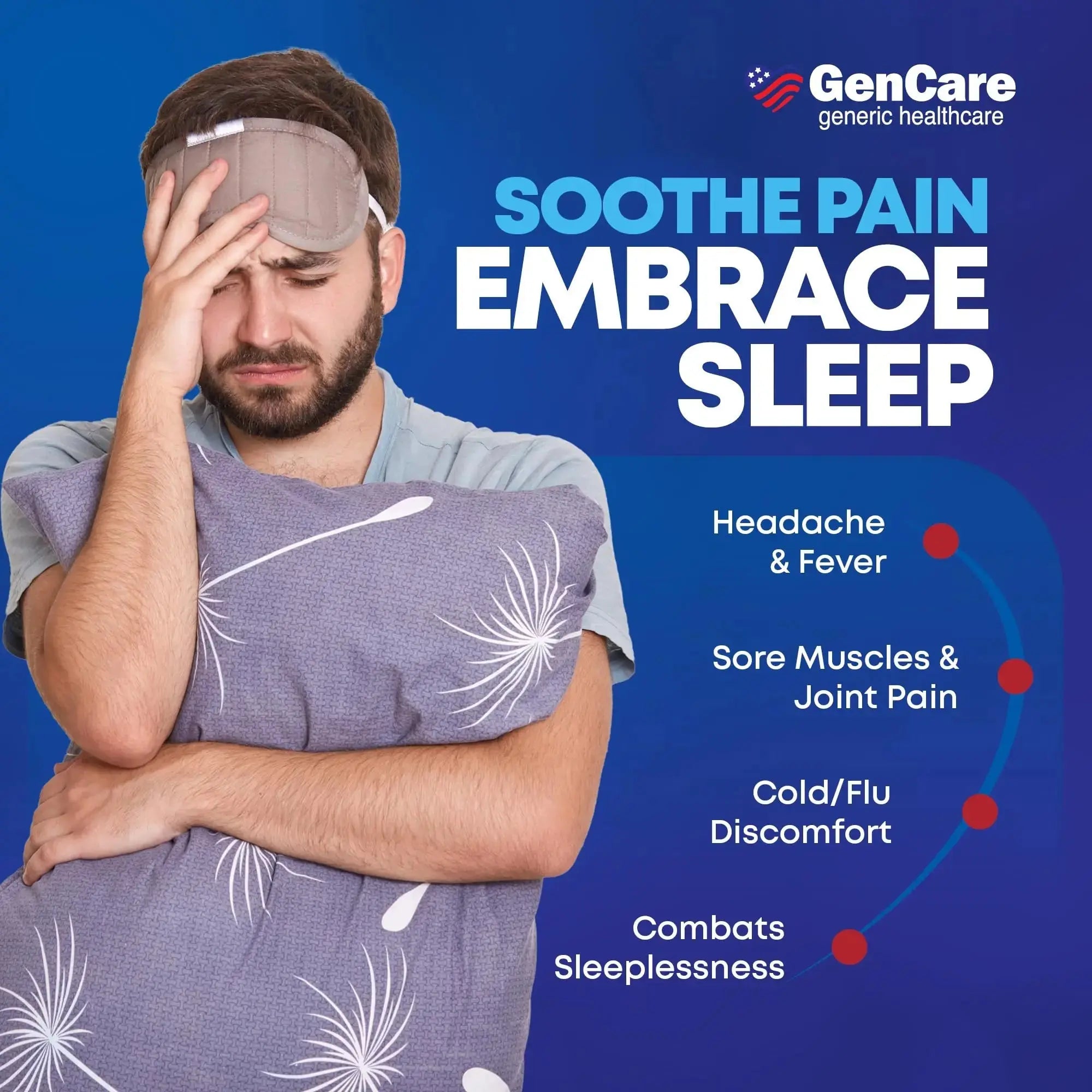 GenCare Extra Strength Acetaminophen PM 500 mg (375 Tablets) | Ultimate Pain Relief & Sleep Support for Adults | Quick Acting & Non Habit Forming Headache Relief | Eases Aches & Joint Discomfort GenCareAu supplements