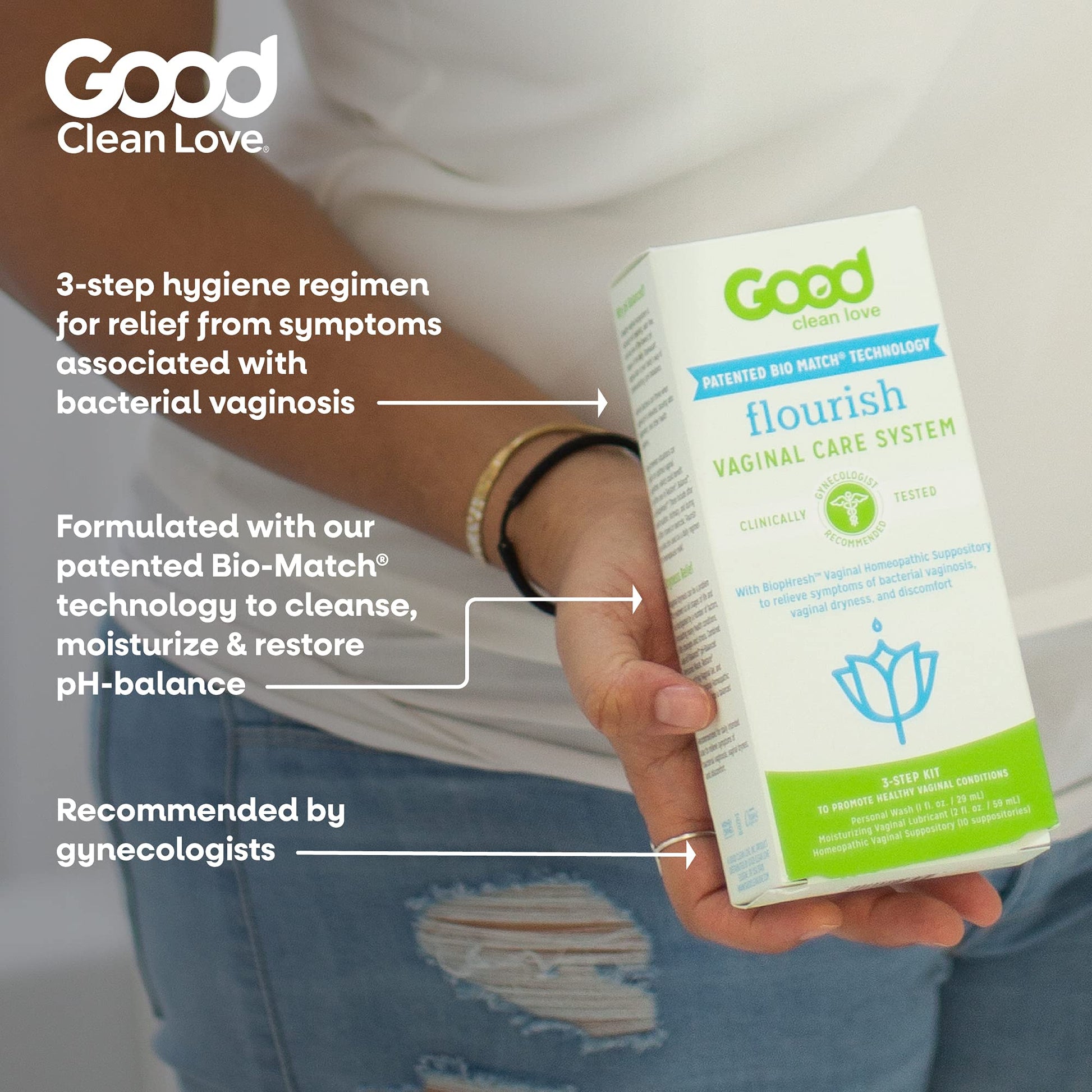 Good Clean Love Flourish Vaginal Care System, 30-Day Regimen, Relieves Itching & Irritation, Includes Personal Good Clean LoveAu supplements