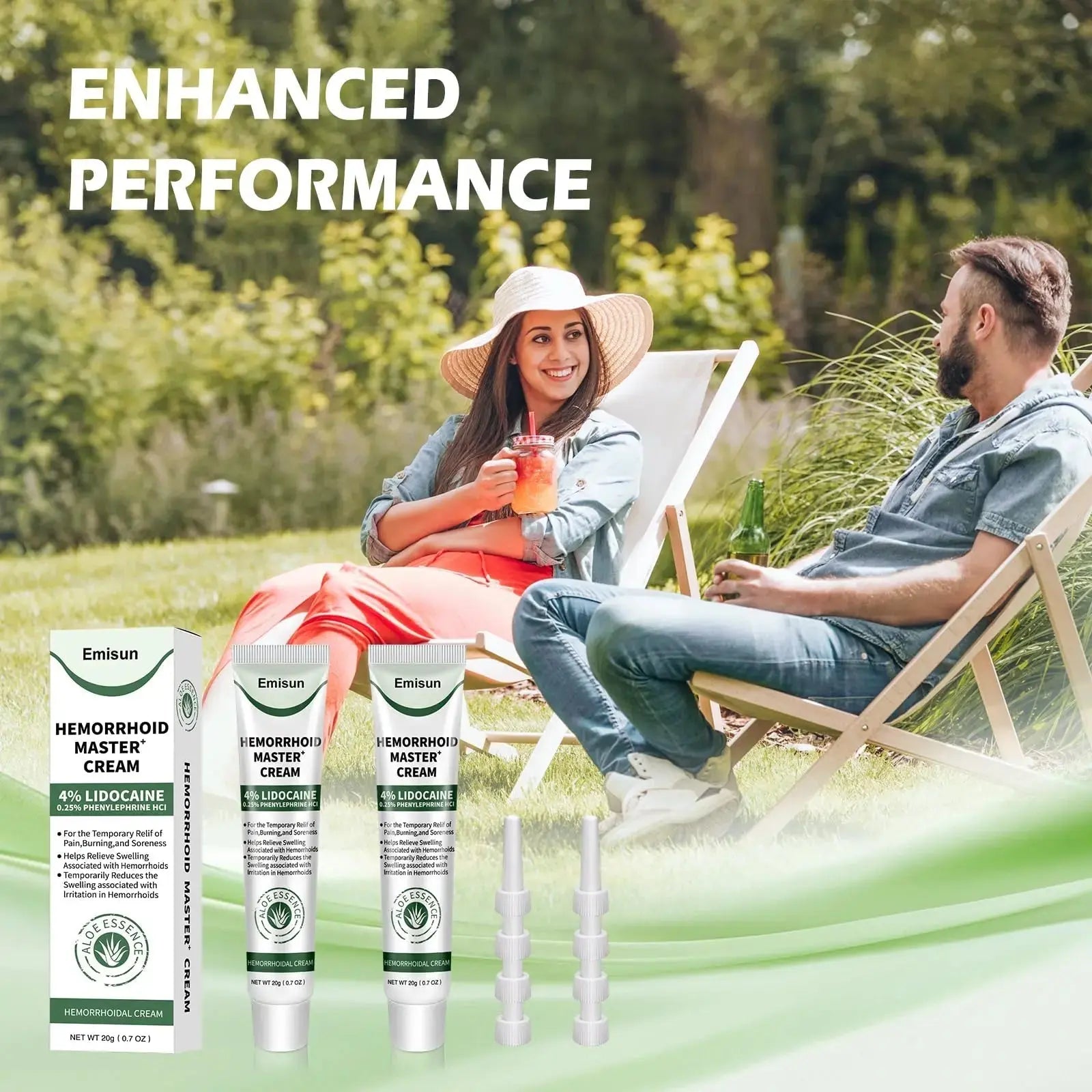 Hemorrhoid & Fissure Ointment, Hemorrhoid Treatment and Hemorrhoid Cream with Lidocaine 4% and Phenylephrine HCI for Fast Relief of Pain, Swelling, Itching, Burning, Hemorrhoidal treatment, 2 Pack-J2 EmisunAu supplements