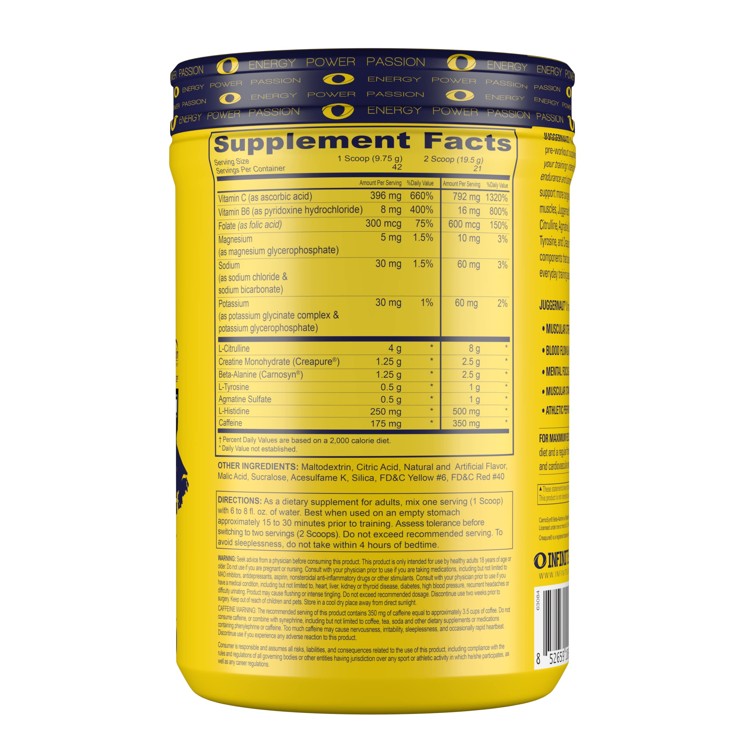 Infinite Labs Juggernaut X Ultimate Punch Pre Workout Supplement with Citrulline, Creatine Infinite LabsAu supplements