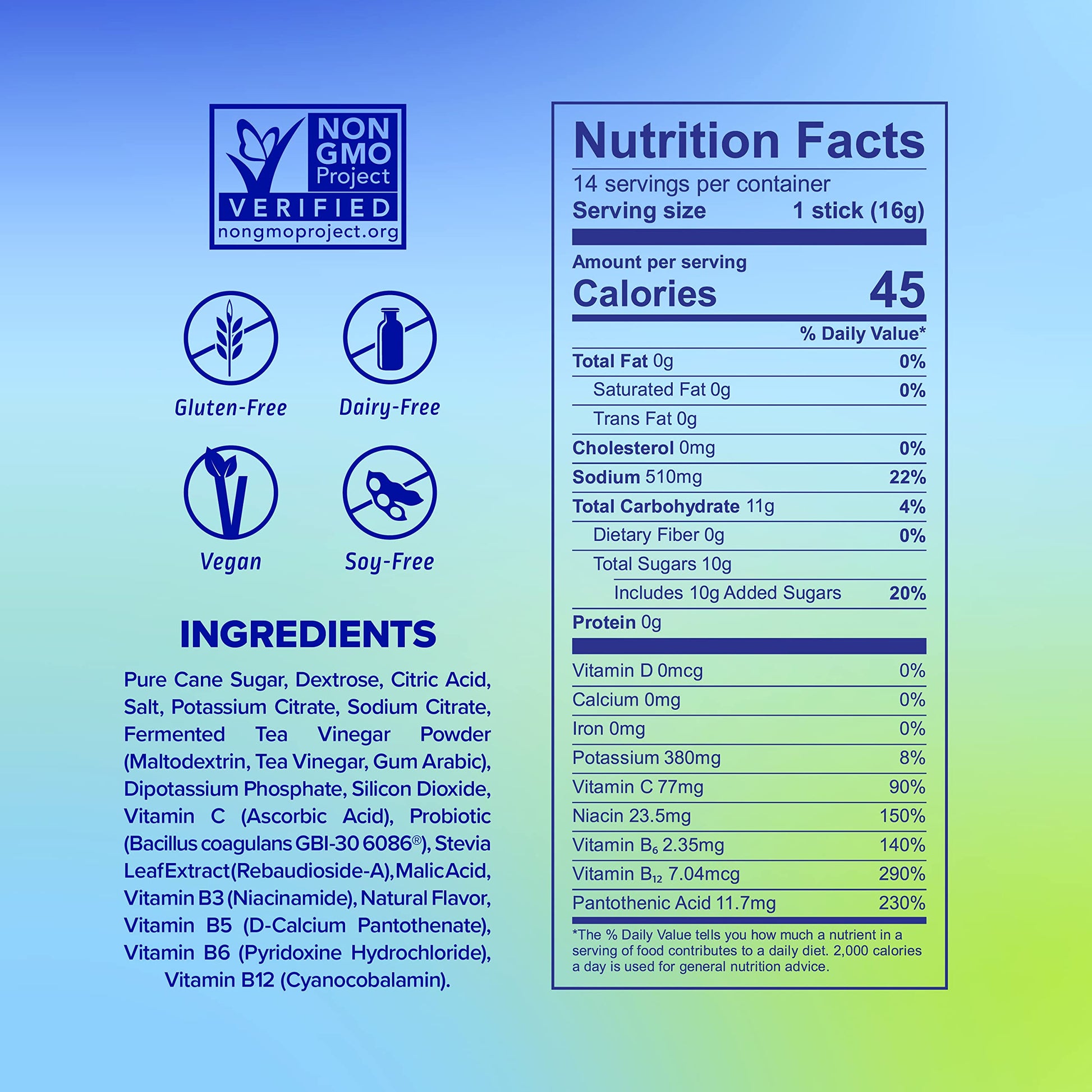 Liquid I.V. Hydration Multiplier + Probiotic Kombucha - Tart Green Apple - Hydration Powder Liquid I.V.US supplements