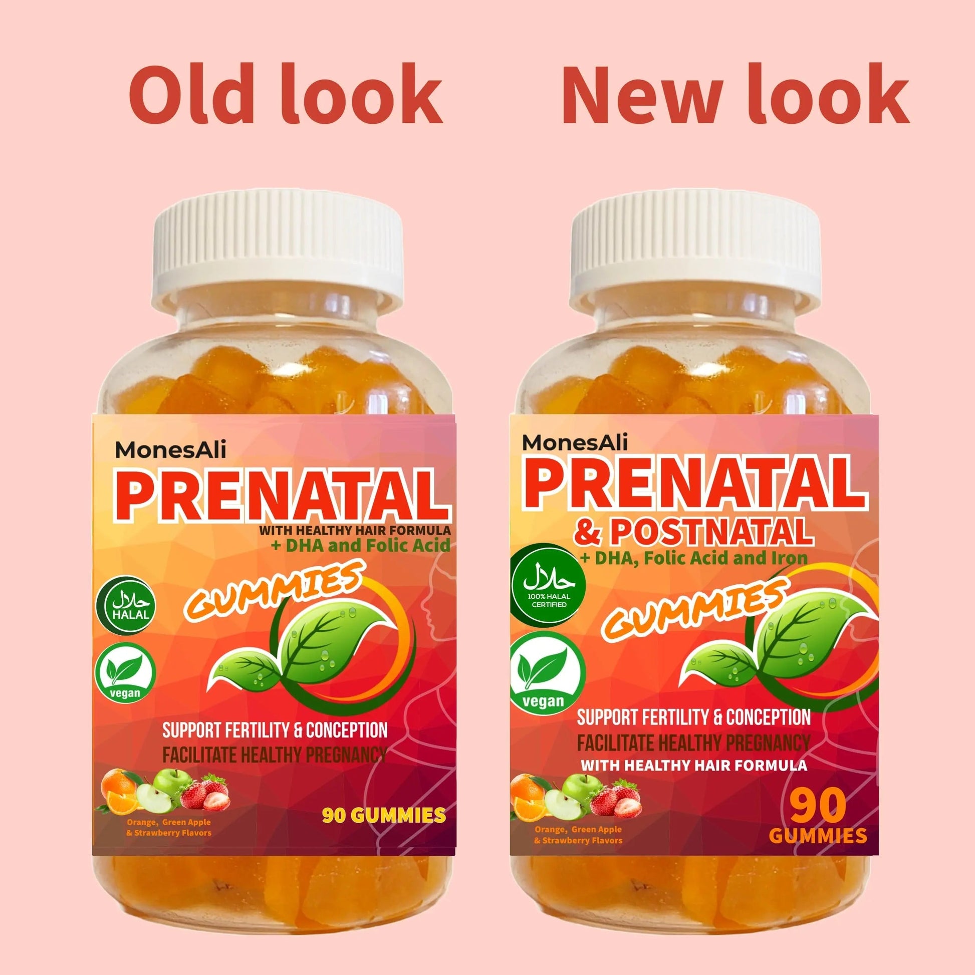 MonesAli Prenatal Gummies for Women Vitamins| & Postnatal | Vegan, Halal, Gelatin Free | with Folate, Iron & Biotin | MonesAliAu supplements