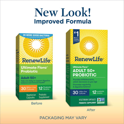 Renew Life Probiotic Adult 50 Plus Probiotic Capsules, Daily Supplement Supports Urinary Renew LifeUS supplements