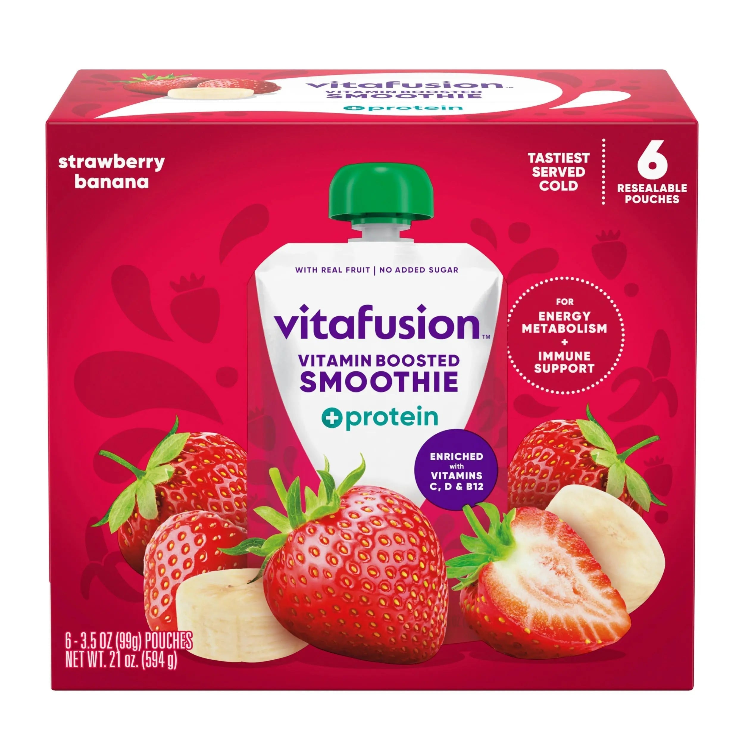 vitafusion Vitamin-Boosted Smoothie +Protein for Energy Metabolism and Immune Support, Strawberry Banana Flavor Excellent Source VitafusionAu supplements
