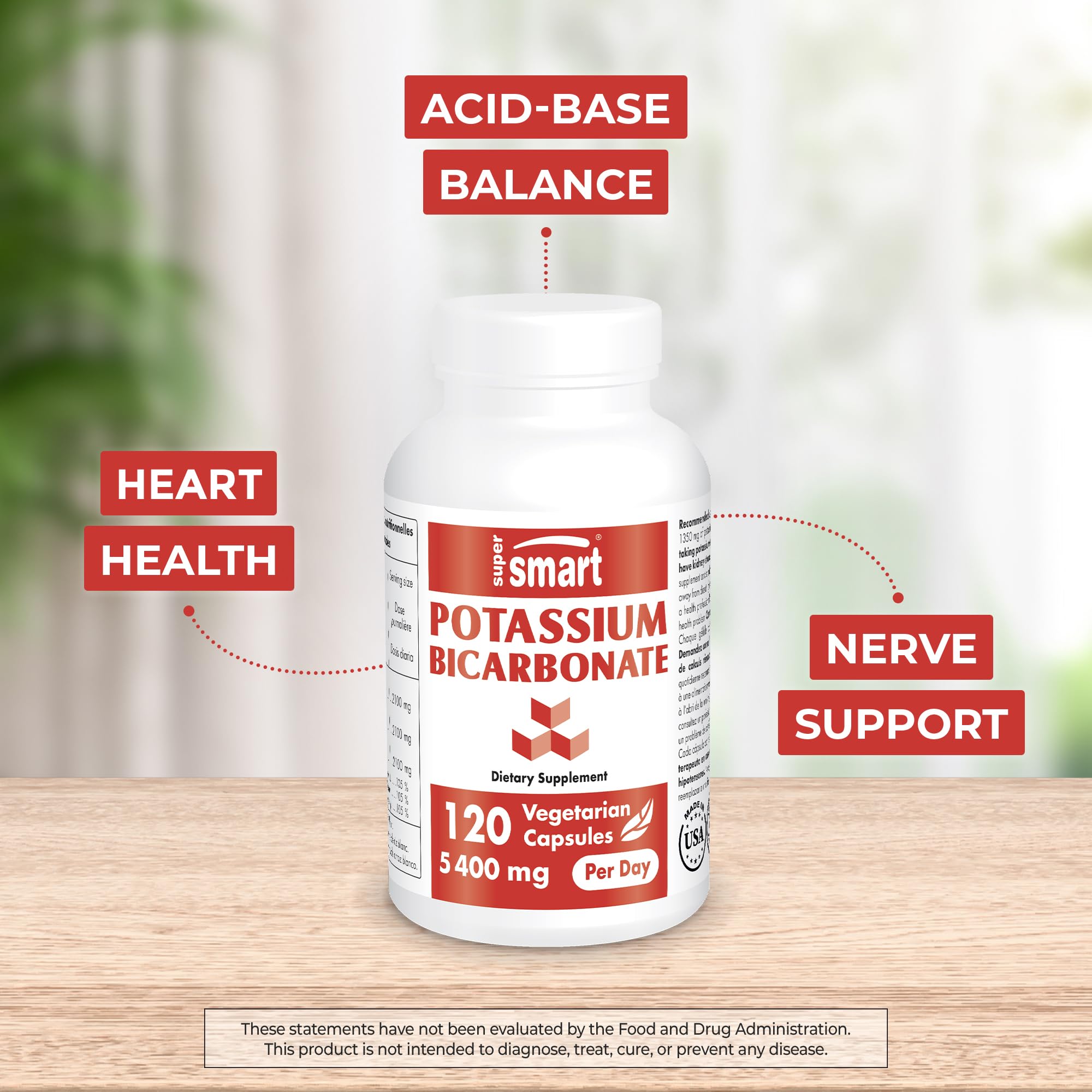 Supersmart - Potassium Bicarbonate 5400mg per Day (High Dose) - Electrolyte Mineral SupersmartUS supplements