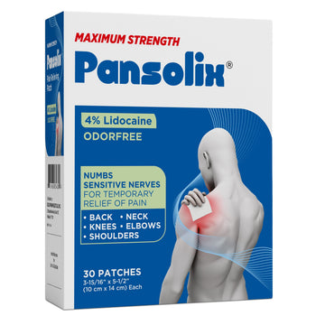 Pansolix Lidocaine Pain Relief Patches 4% | Topical Analgesic Patch | 10 x 14 cm | Skin Tone | Pack of 30 PansolixAu supplements