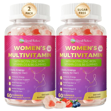 Multivitamin for Women Gummies With Iron, Magnesium, Folate, Biotin, Zinc, Womens Multivitamin Gummy Vitamin D3 A C E, B Complex GparkNatureAu supplements