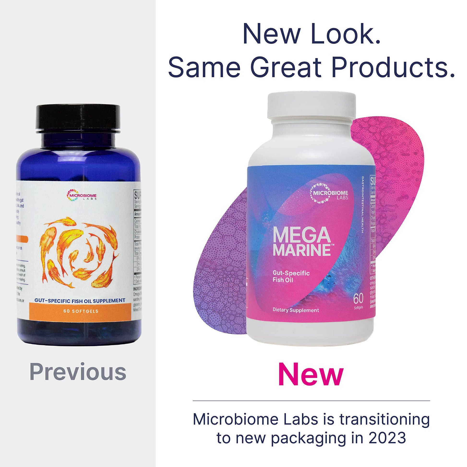 Microbiome Labs MegaMarine Omega 3 Fish Oil Supplements - Gut-Specific EPA DHA Omega 3 Supplement with DPA for Gut Health - Support Immune & Gut Barrier Function (60 Softgels) Microbiome LabsAu supplements