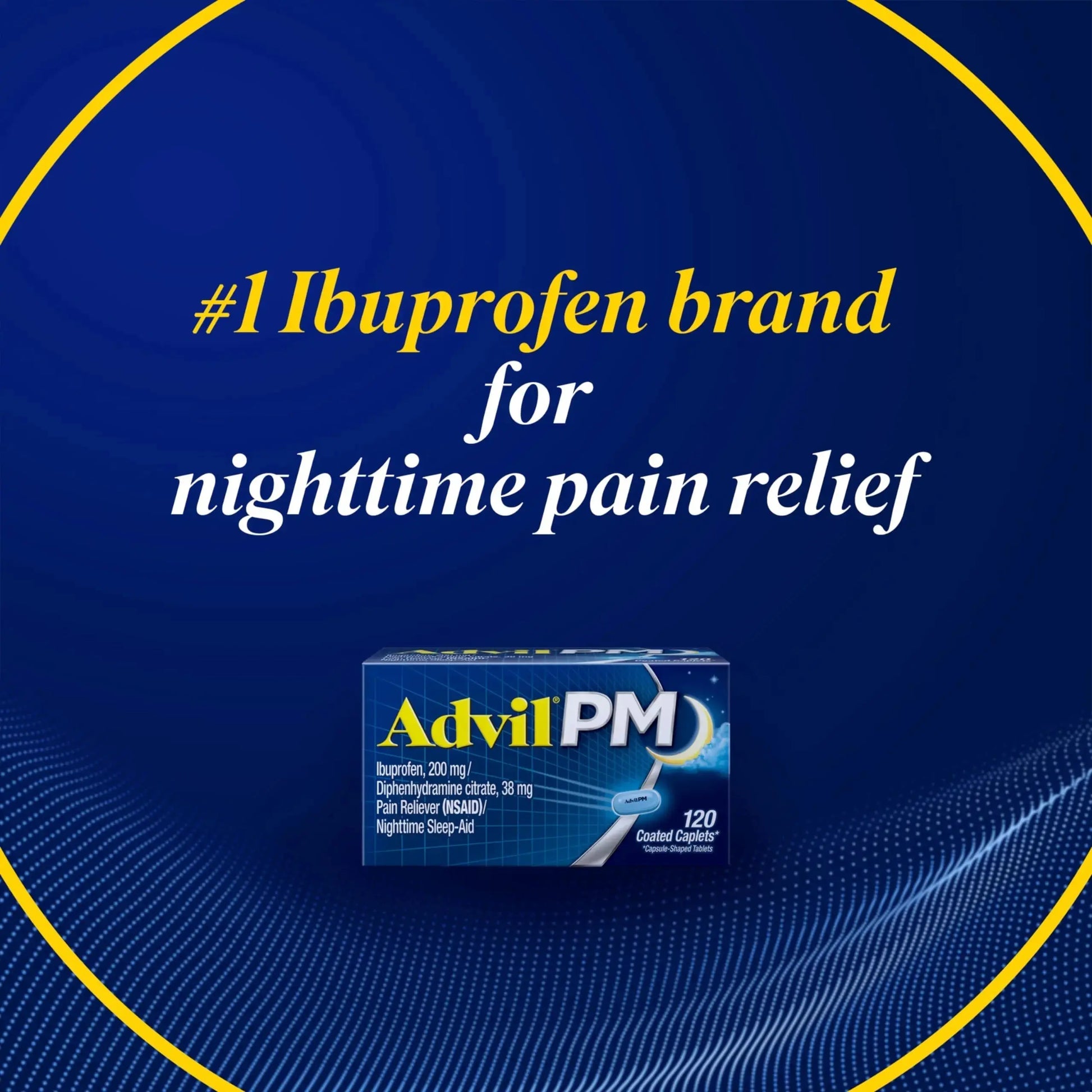 Advil PM Pain Reliever and Nighttime Sleep Aid, Pain Medicine with Ibuprofen for Pain Relief and Diphenhydramine Citrate for a Sleep Aid - 40 Coated Caplets AdvilAu supplements